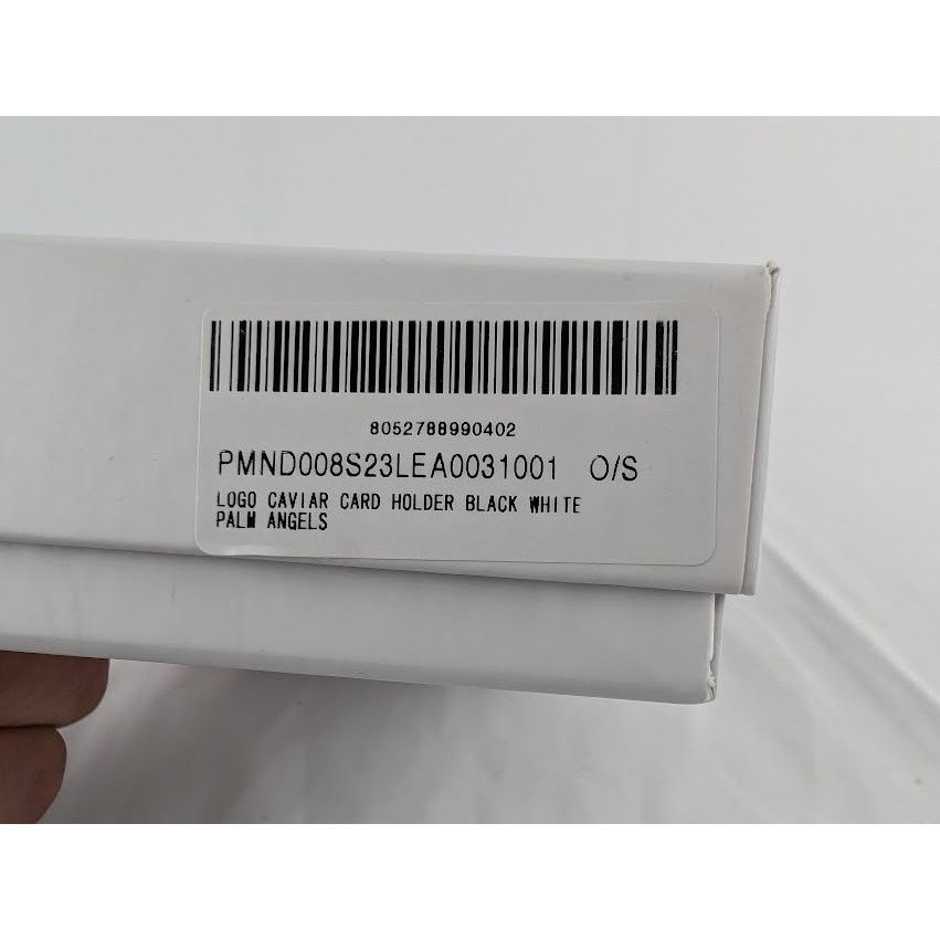 Palm Angels o1rshd1 Size: OS / Logo Caviar Card Holder in Black/White Size ONE SIZE - 8 Thumbnail