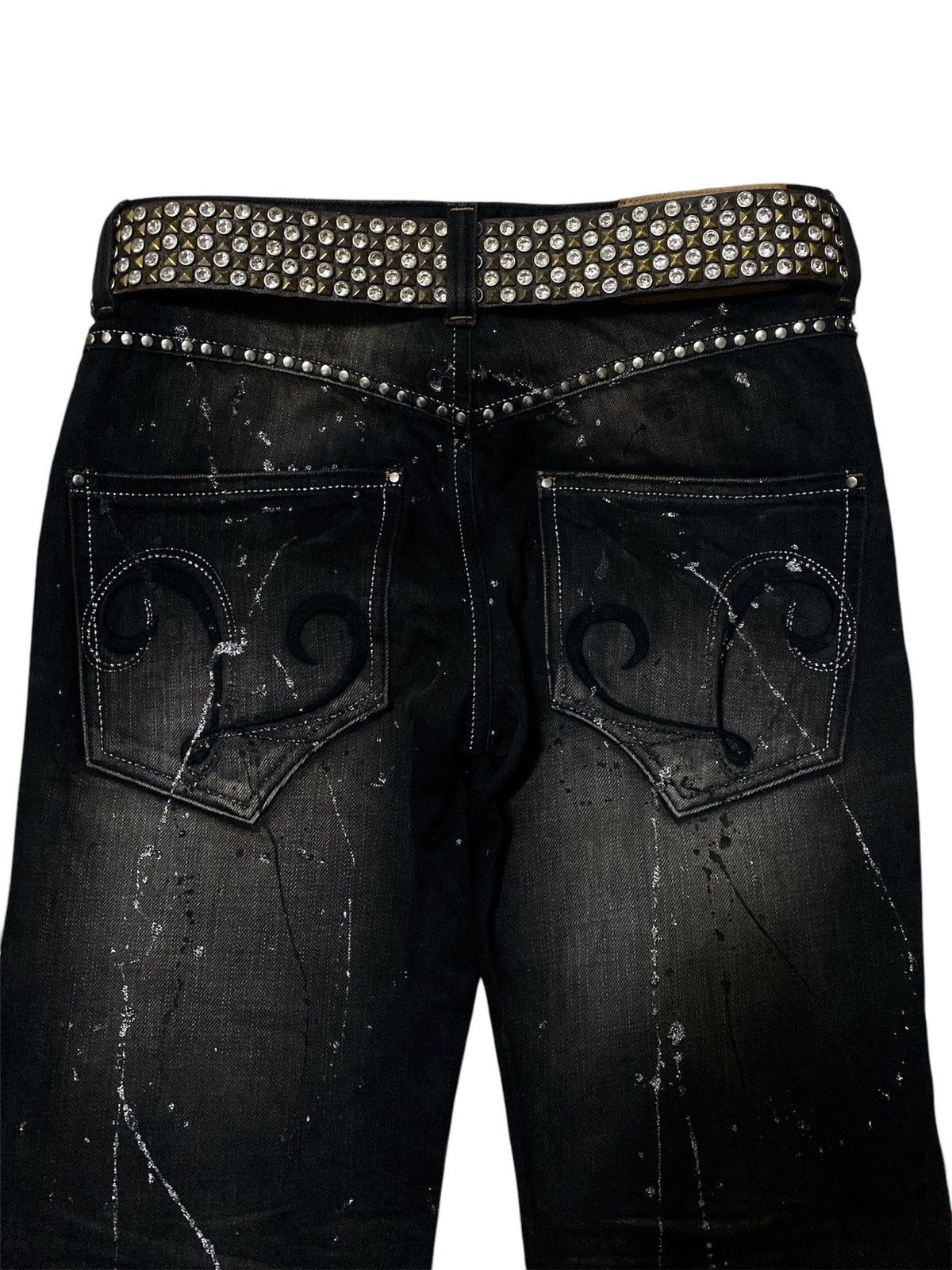 Japanese Brand Vintage Studded leather Belt Inspired BB SIMONS Size ONE SIZE - 3 Thumbnail