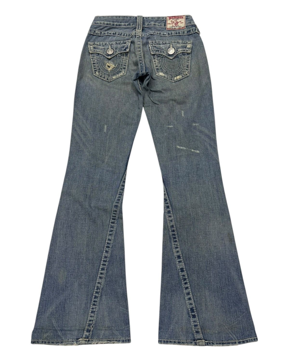 True Religion Flare Jeans True Religion Joey Big T Bootcut Distressed Jean Size 26" / US 2 / IT 38 - 2 Thumbnail