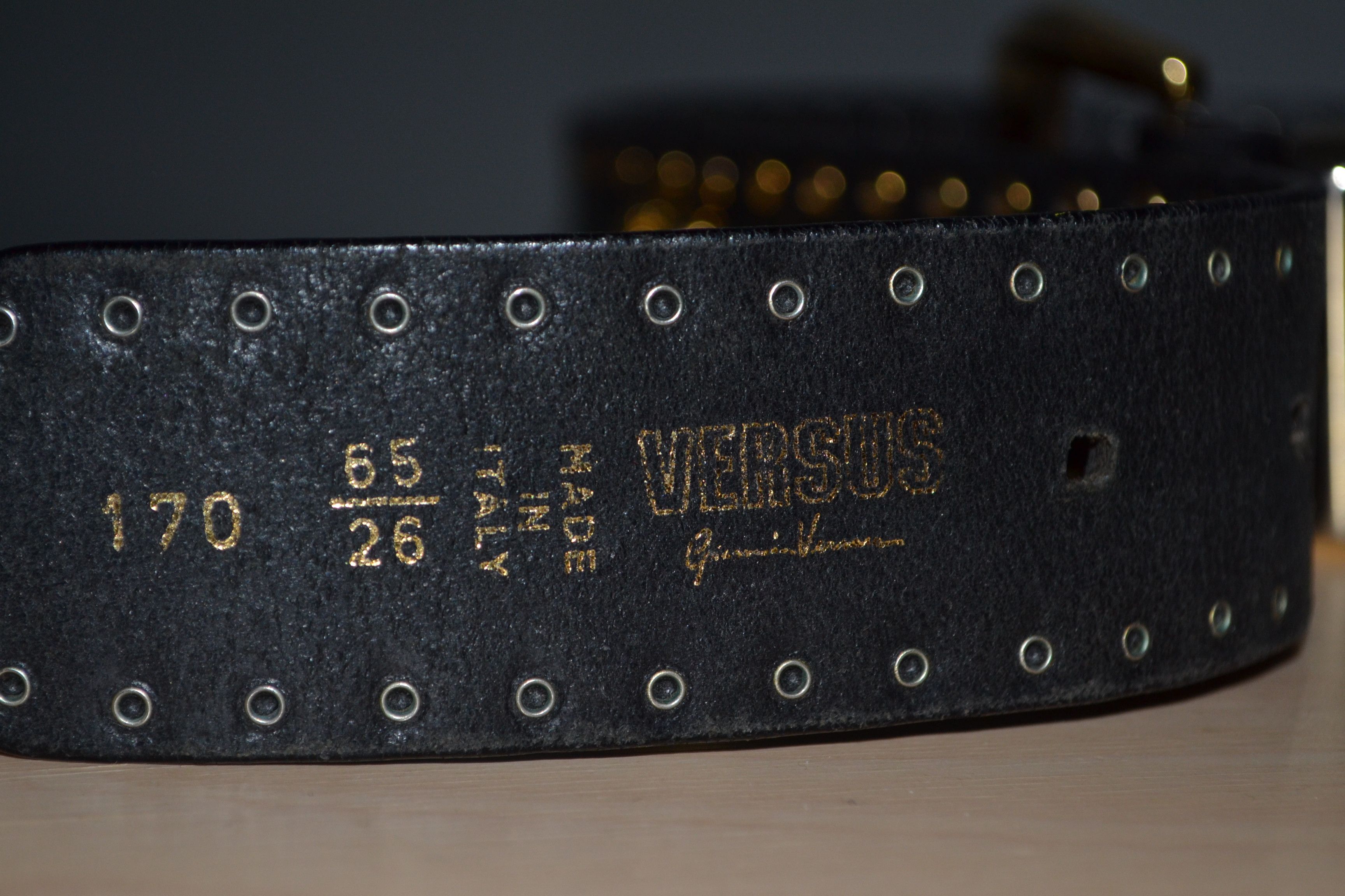 Versace × Versus Versace × Vintage Versace Gianni Versus Vintage Belt Lion Stud Leather 65/26 Size ONE SIZE - 7 Thumbnail