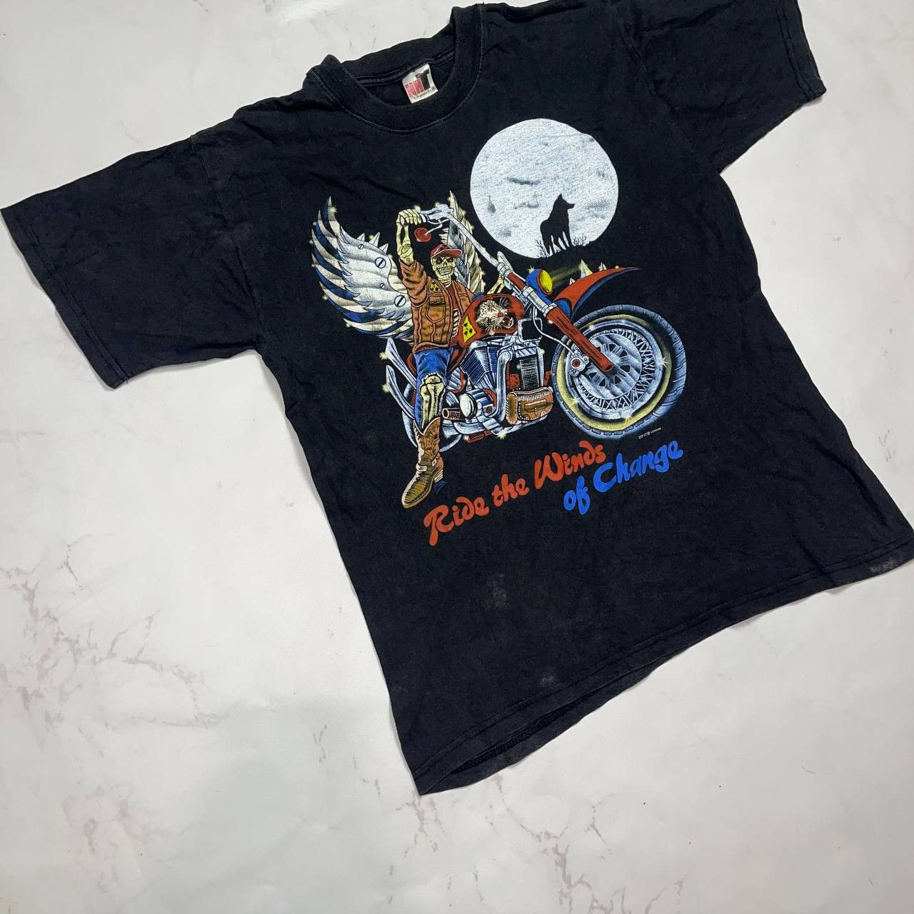 Vintage ZIP-IT London Ride the Winds of Change Grim Reaper Biker SzM Size US M / EU 48-50 / 2 - 2 Thumbnail