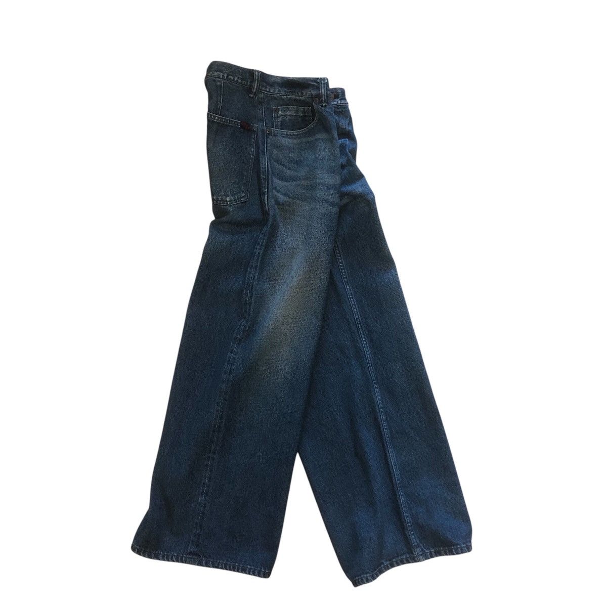 Blue Blue Japan × Japanese Brand × Market Blue Blue Japan Selvedge Wide Leg Baggy Jeans Size 29" - 8 Thumbnail