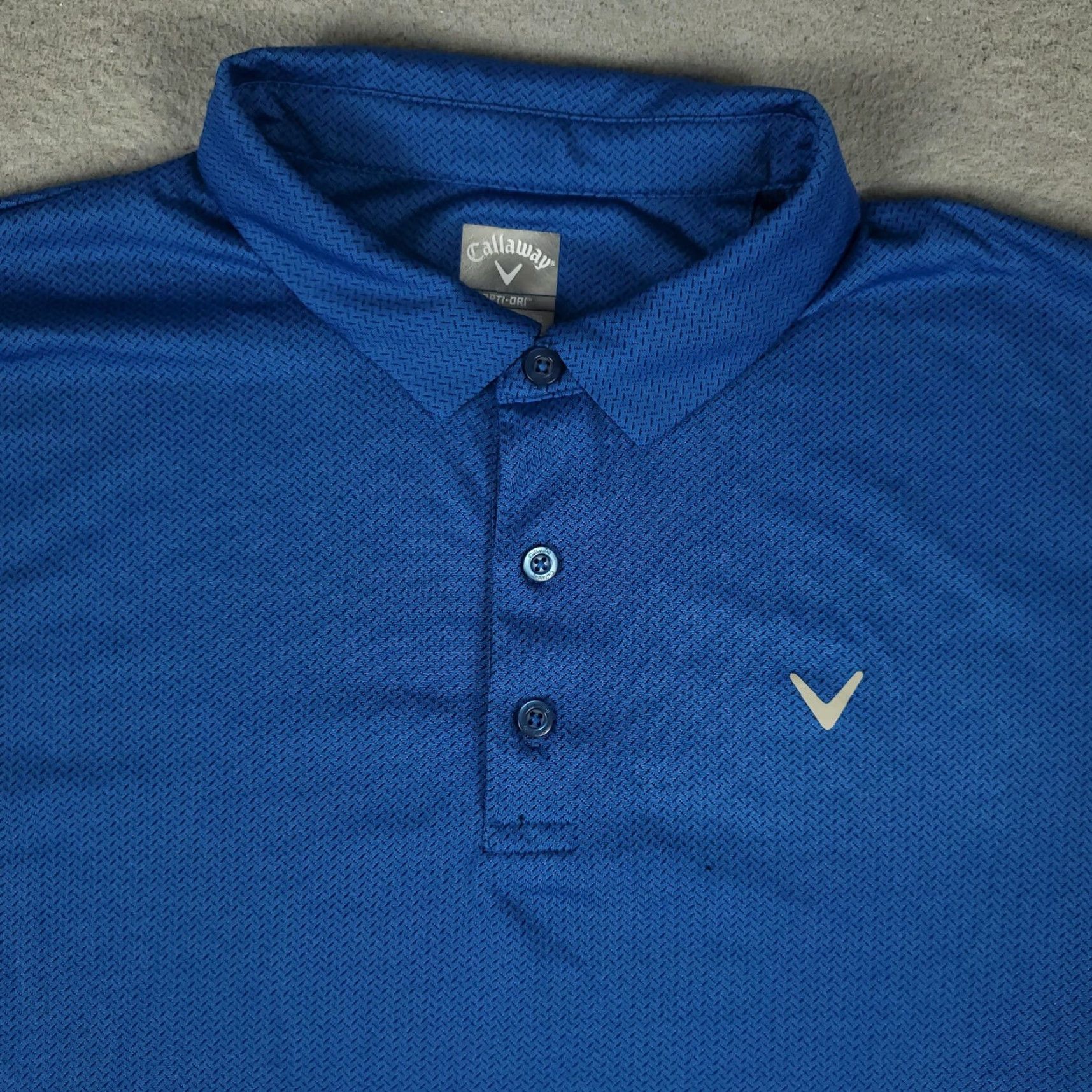 Callaway Callaway Polo Shirt Mens XL Blue Opti-Dri Golf Performance Short Sleeve Lightweight Logo Geometric Size US XL / EU 56 / 4 - 2 Thumbnail