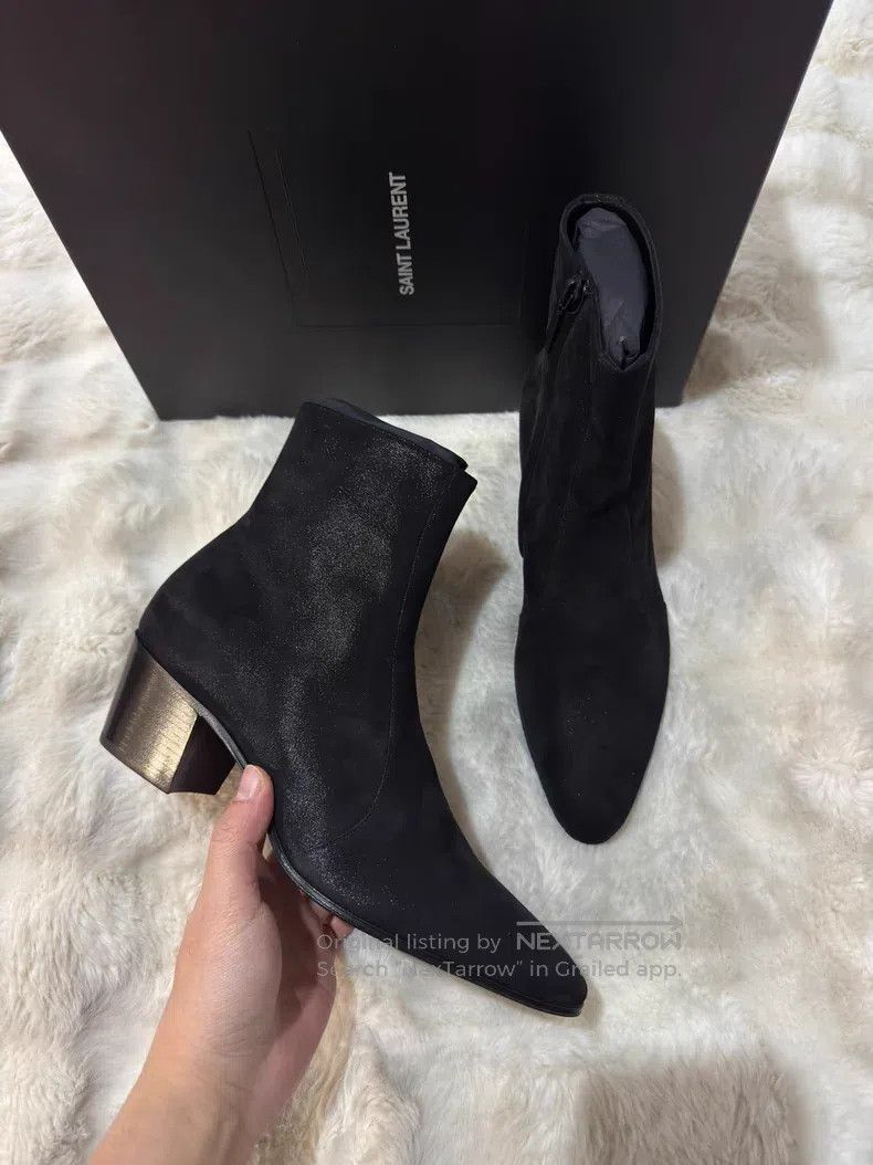 Saint Laurent Paris Saint Laurent Paris Shiny Suede Chelsea Boots Size US 8 / EU 41 - 3 Thumbnail