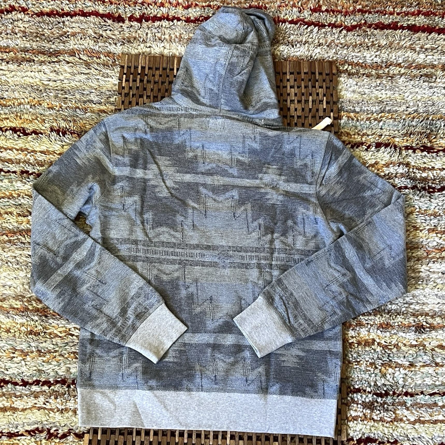 FAHERTY Aztec Hoodie Pullover Men’s Medium Multicolor Cotton Long Sleeve Henley