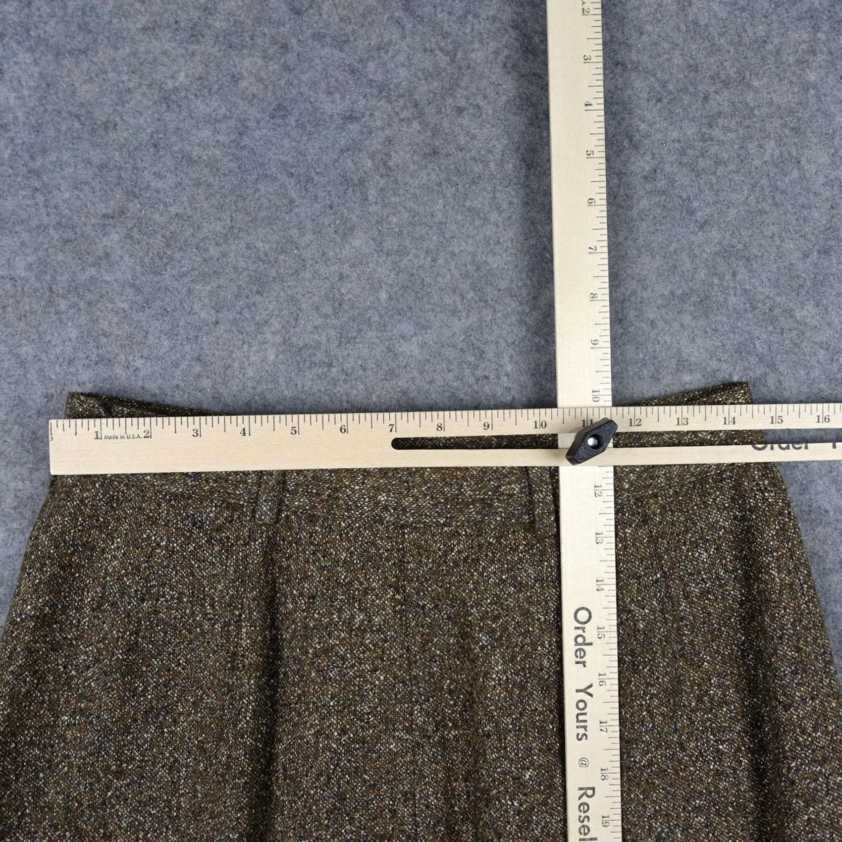 Banana Republic VINTAGE Banana Republic Womens 12 Brown Wool Silk Tweed Lined Pencil Skirt Size 34" / US 12 / IT 48 - 7 Thumbnail