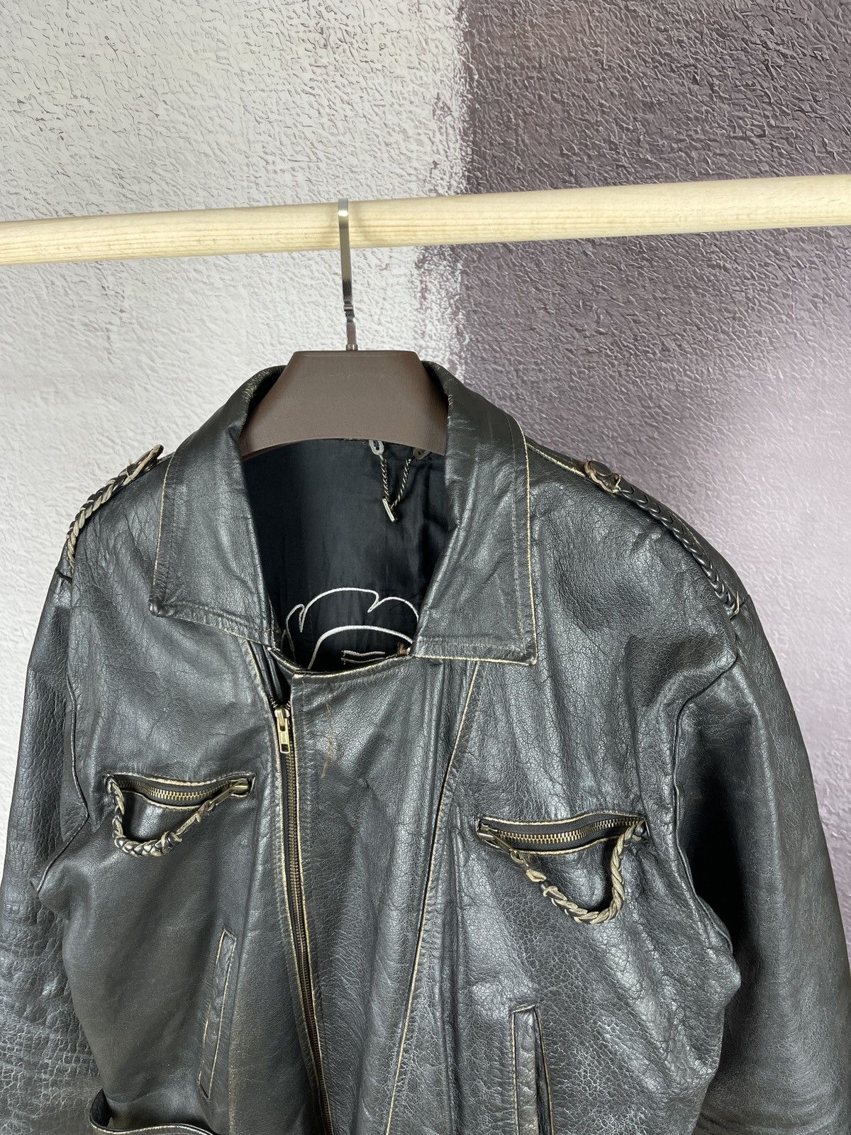 Vintage Norma Vintage 80s 90s Leather motorcycle jacket Kronos Rare Size US L / EU 52-54 / 3 - 9 Thumbnail
