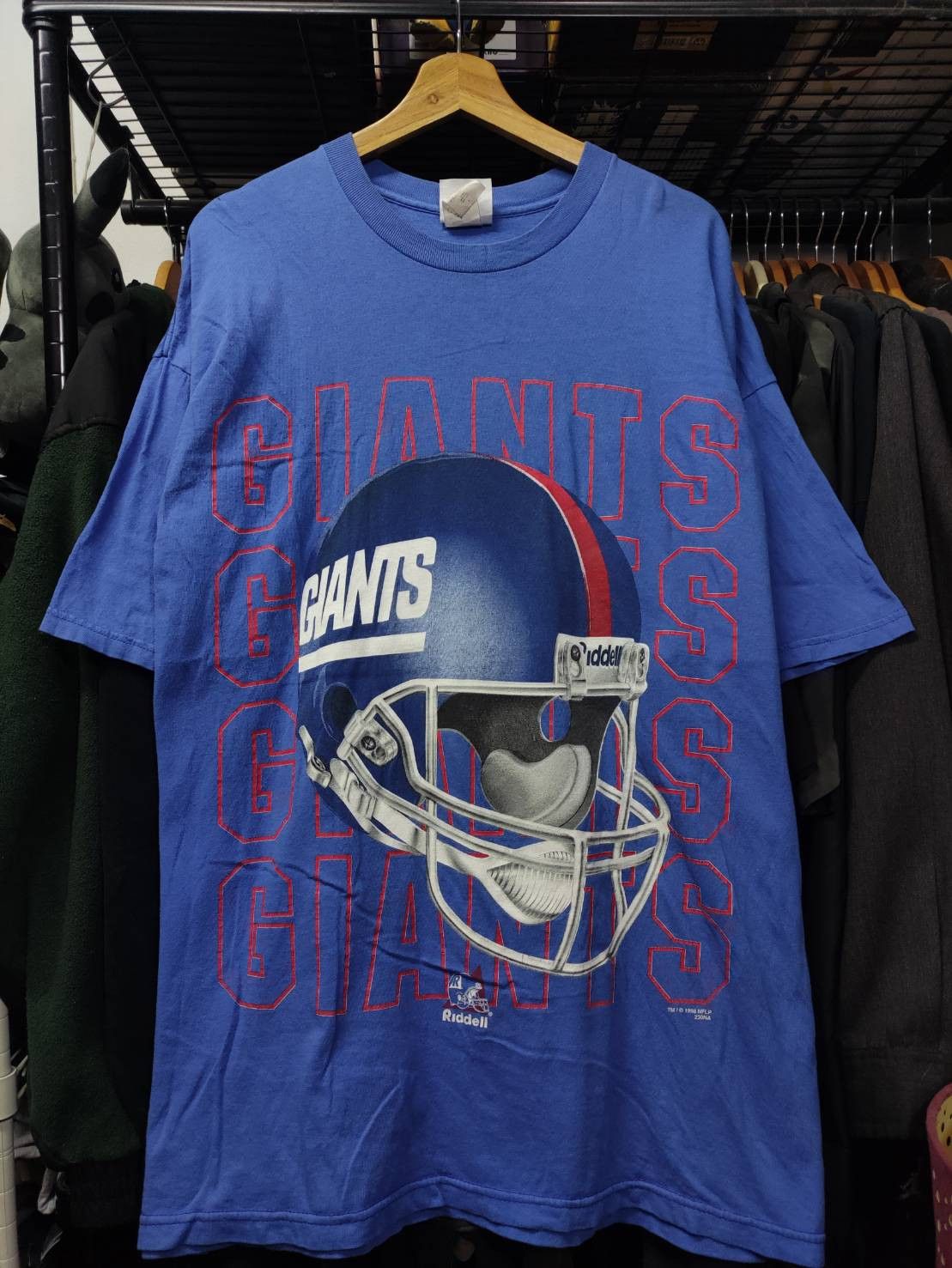 NFL Vtg 90's Riddell x New York Giants NFL Team USA T-Shirt Size US L / EU 52-54 / 3 - 2 Thumbnail