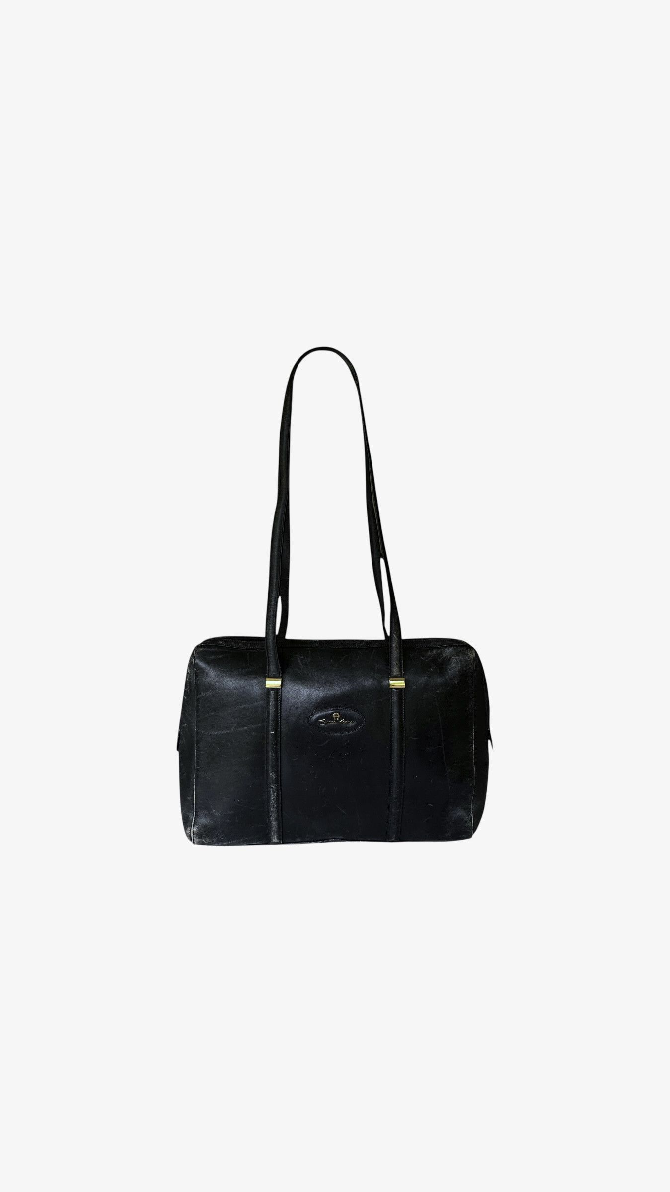 Etienne Aigner Vintage 90s Etienne Aigner Black Leather Handbag Size ONE SIZE - 1 Thumbnail