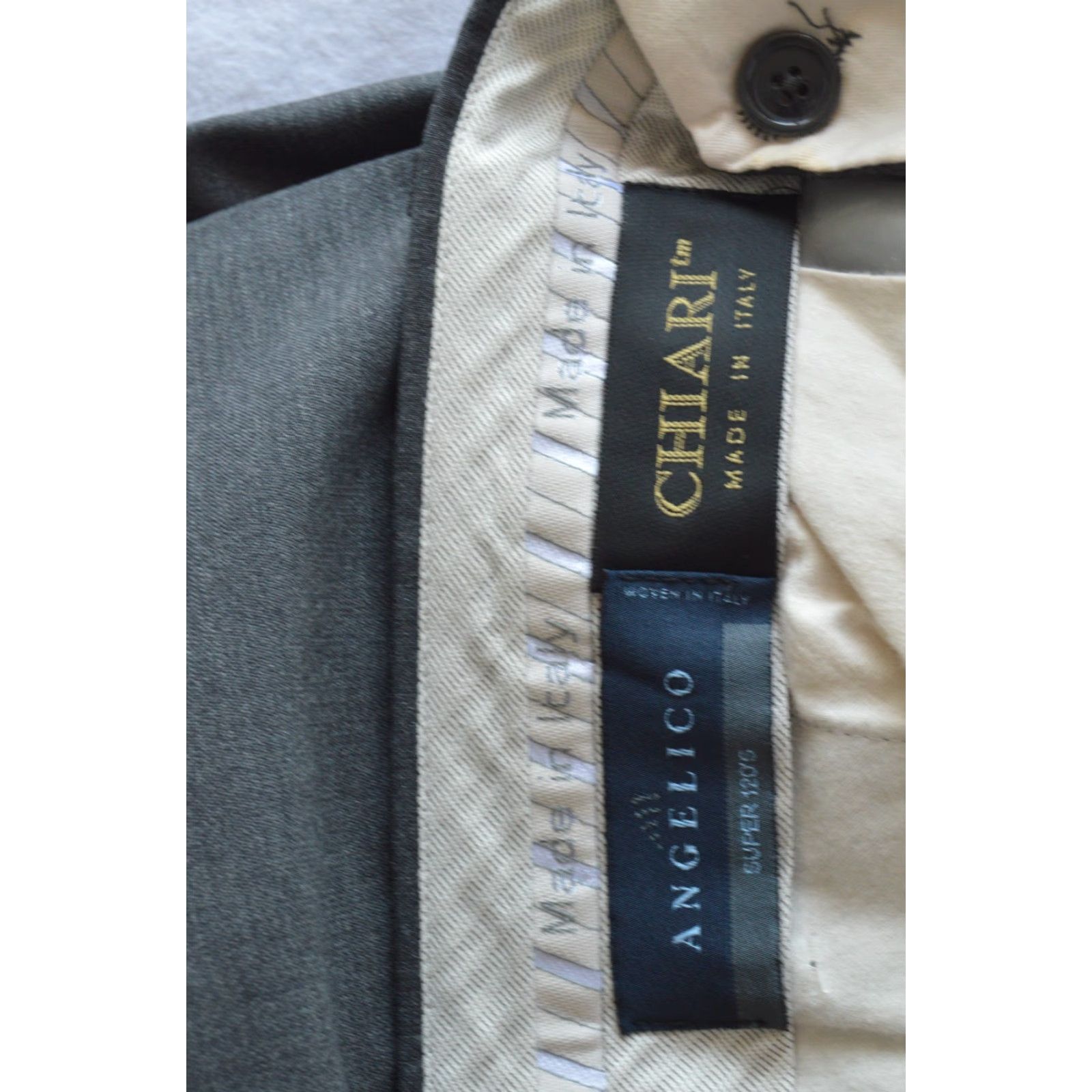 Vintage Chiari Angelico Italian Wool Pants Men 36S Flat Front Modern Gray Dress Pants Slimming Pockets Belt Loops Charismatic Office Mens) Size US 36 / EU 52 - 5 Thumbnail