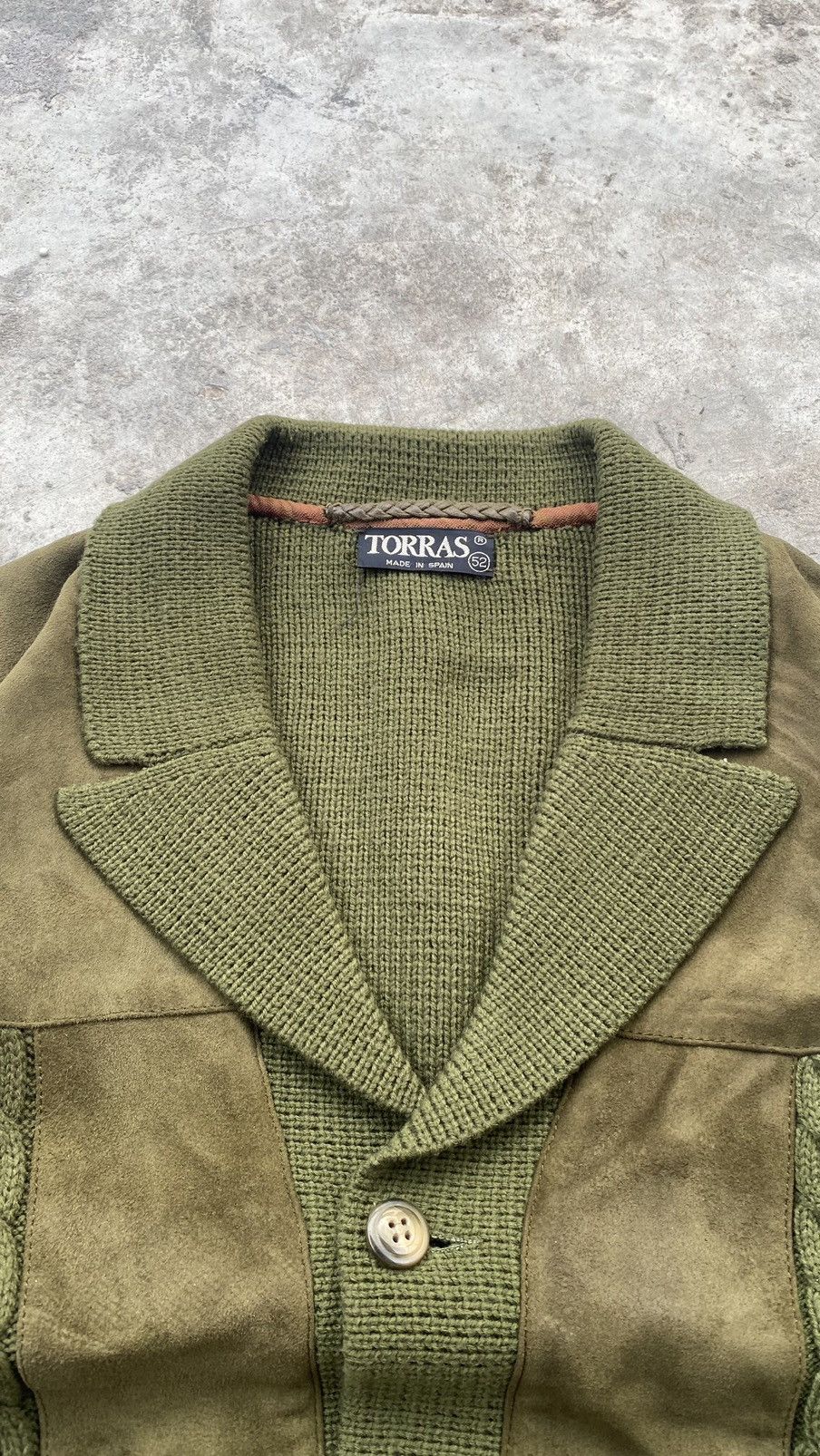 Designer × Torras Torras Suede Cable Knit Jacket 80s Spain Size US L / EU 52-54 / 3 - 5 Thumbnail