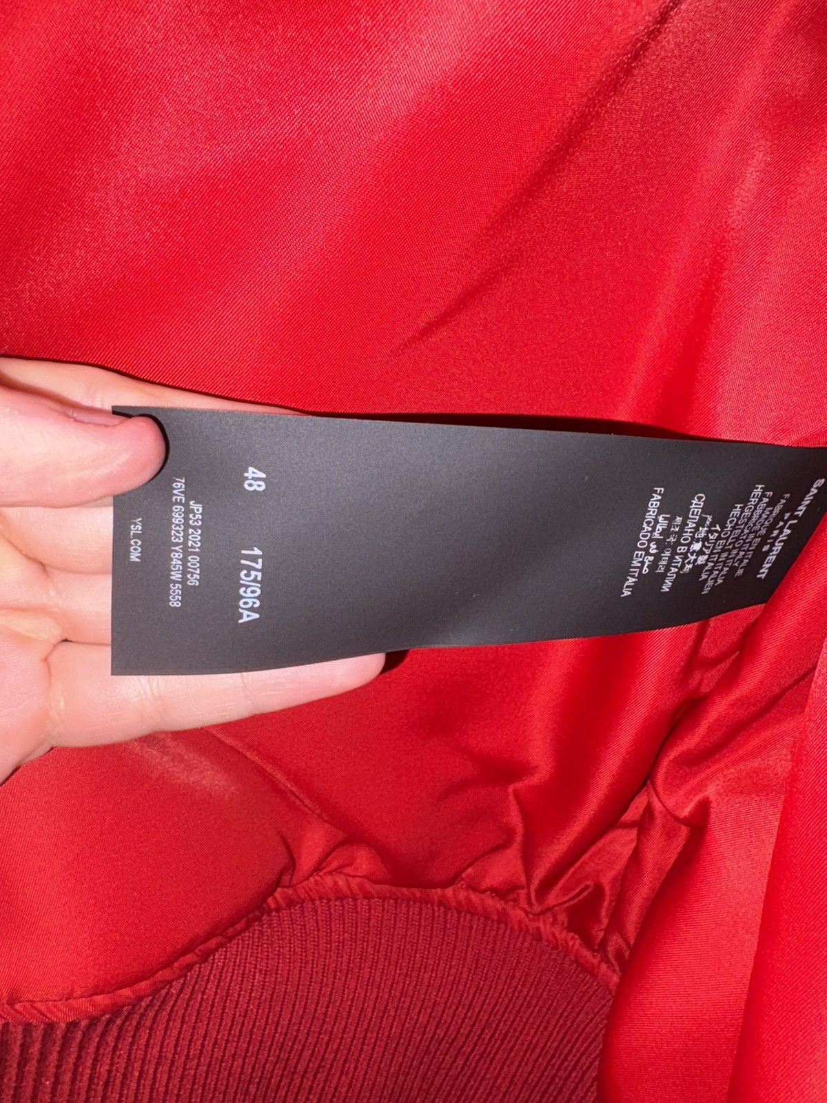 Saint Laurent Paris Saint Laurent Red Silk Bomber Jacket size 48 Size US M / EU 48-50 / 2 - 4 Thumbnail