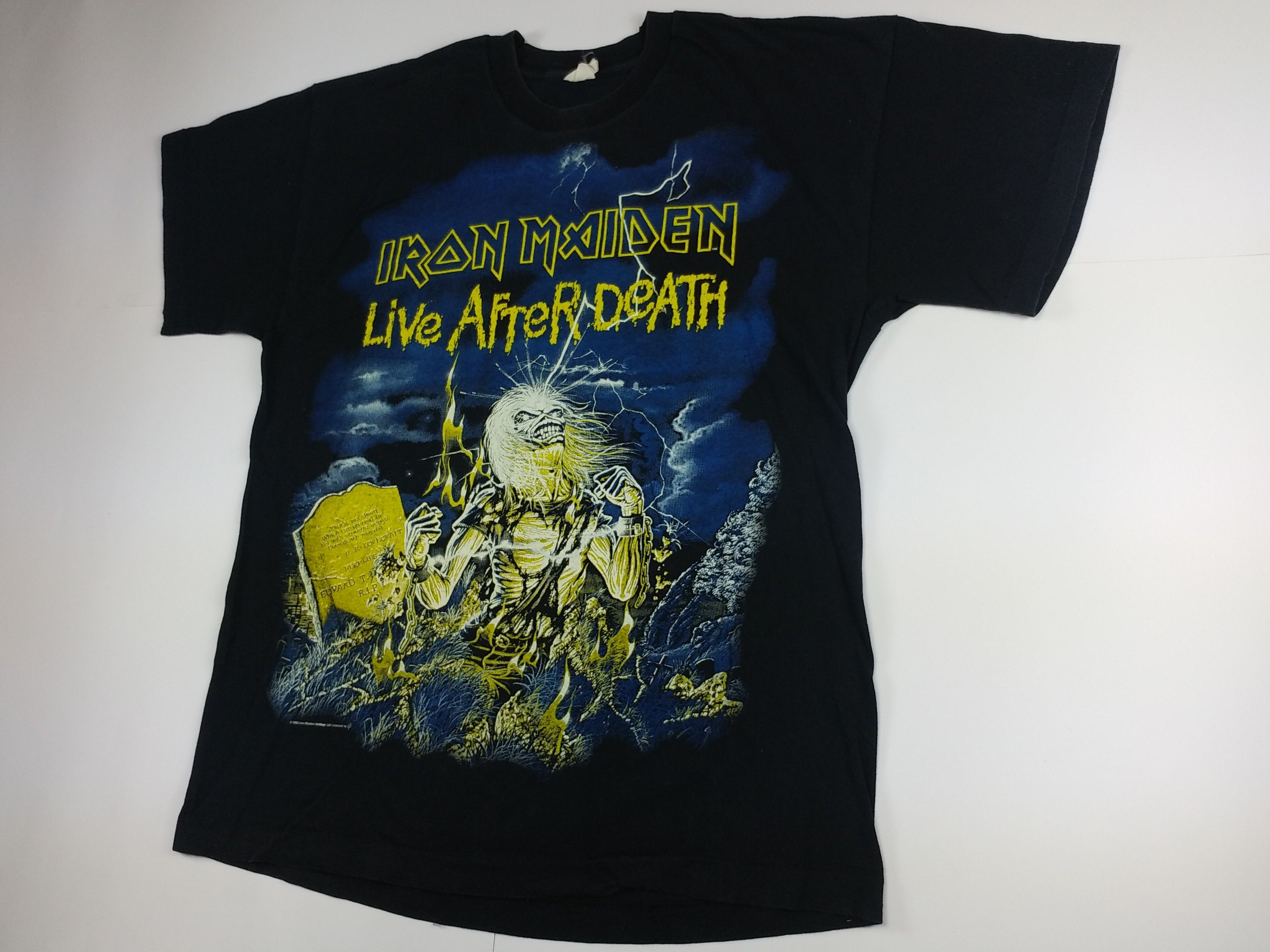 Vintage Vintage Iron Maiden T-Shirt 1985 Live After Death Tour, XL Size US XL / EU 56 / 4 - 4 Thumbnail