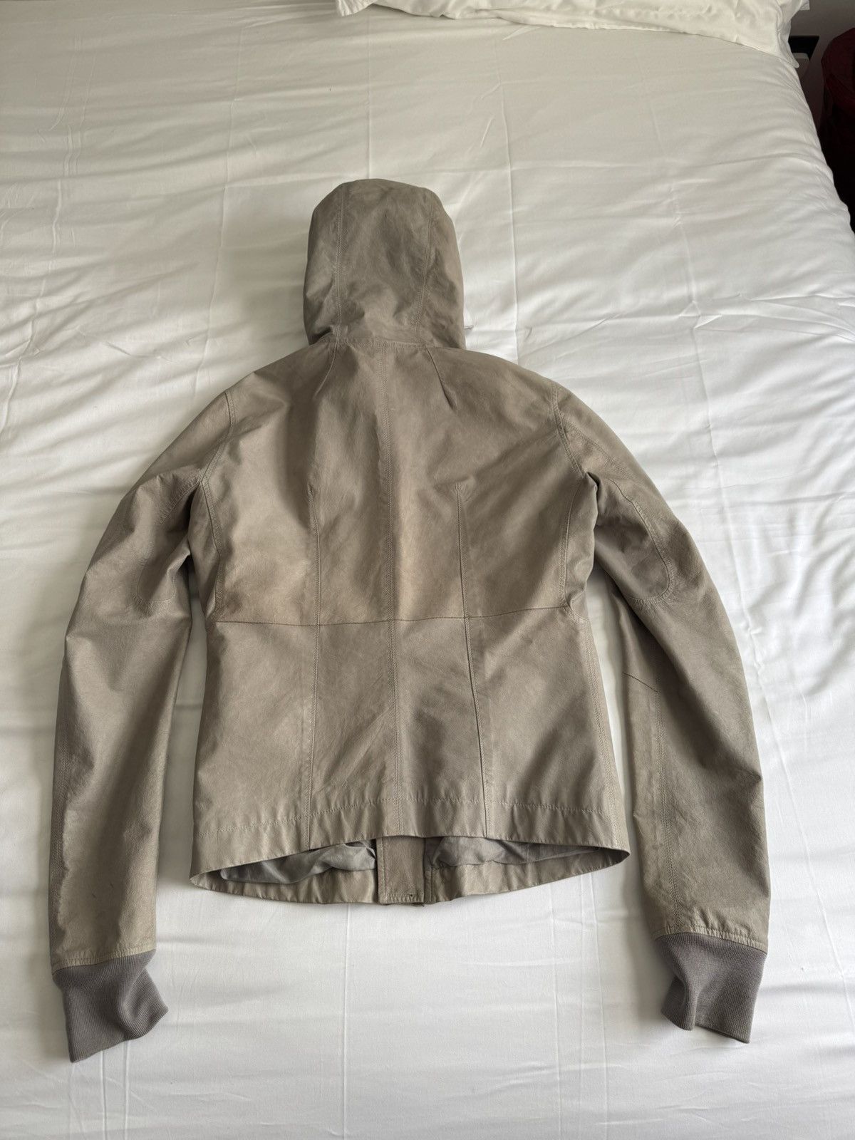Rick Owens Very thin leather hooded jacket Size US S / EU 44-46 / 1 - 4 Thumbnail