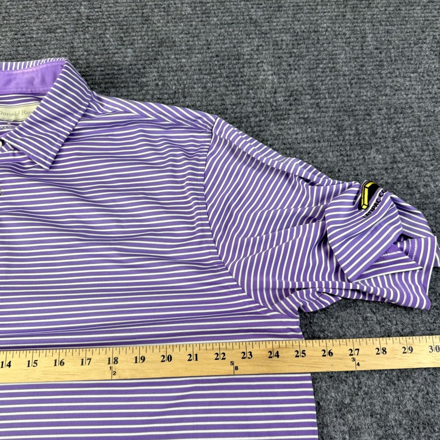 Vintage Donald Ross Polo Shirt Mens XL Purple Stripe Golf Stretch Performance Size US XL / EU 56 / 4 - 7 Thumbnail