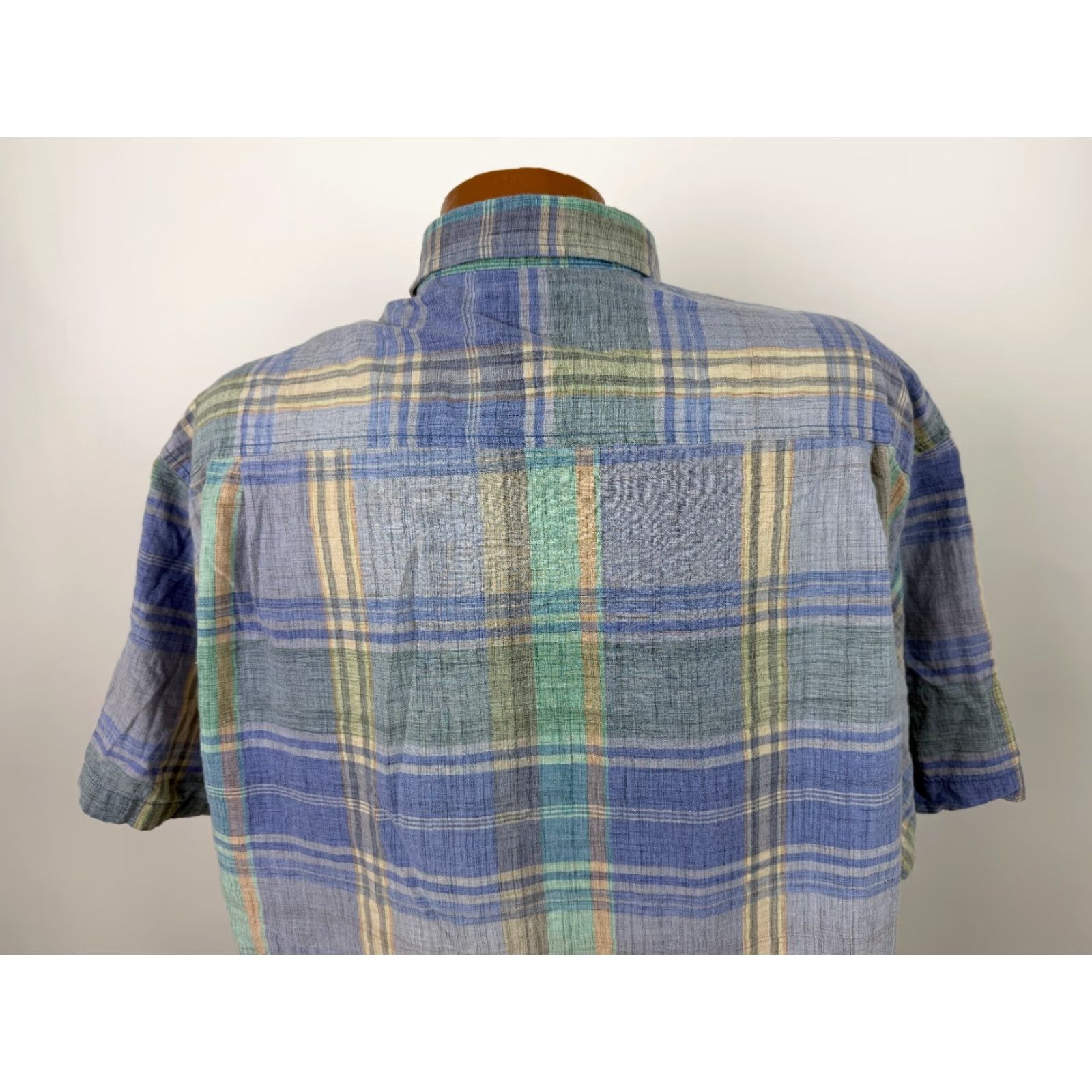 Guess VINTAGE GUESS Button-Up Shirt Men Large Blue Plaid Cotton 80s 90s Casual Work USA Size US L / EU 52-54 / 3 - 7 Thumbnail