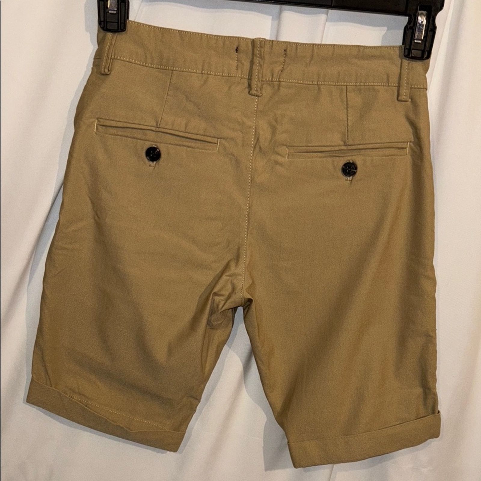 The Unbranded Brand Men's Skinny Fit Tan Shorts - Size 28 Size US 28 / EU 44 - 2 Thumbnail