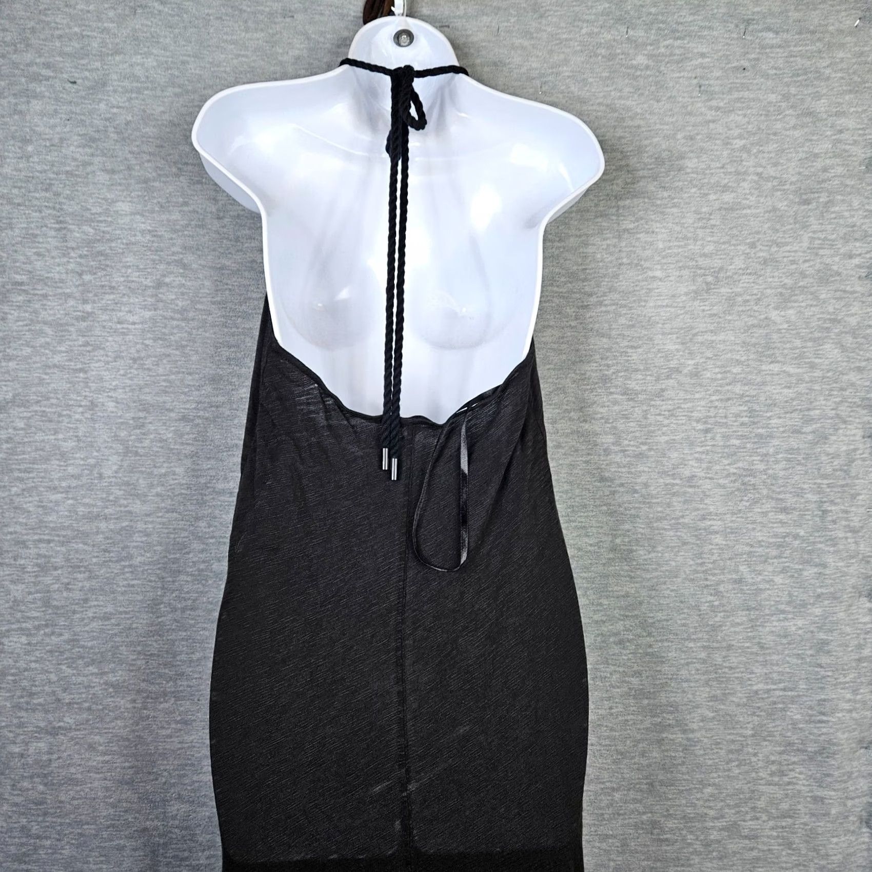 Vintage ATM Halter Dress Women’s Black Cotton Midi S Dress Size S / US 4 / IT 40 - 5 Thumbnail