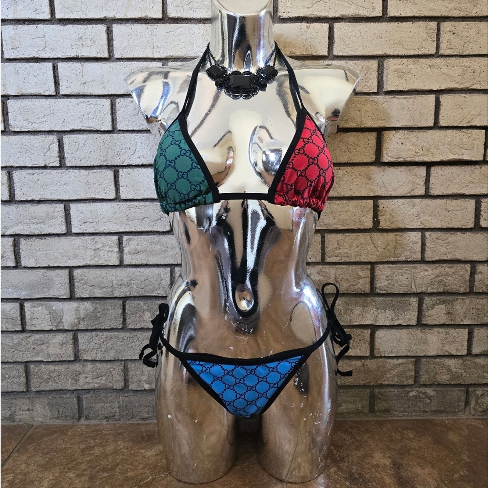 Gucci Multicolored | GUCCI | GG Monogrammed Bikini Set Size ONE SIZE - 1 Thumbnail