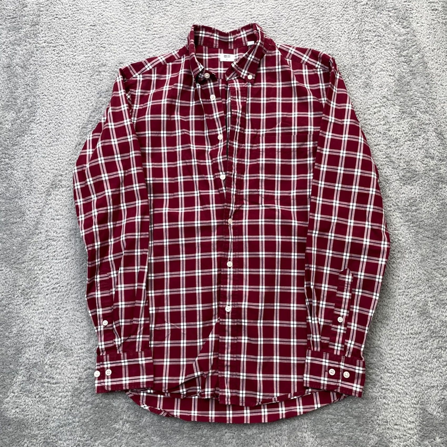 Uniqlo Uniqlo Shirt Mens XS Red Extra Small Cotton Broadcloth Plaid Button-Down Long Sleeve Collared Size US XS / EU 42 / 0 - 2 Thumbnail