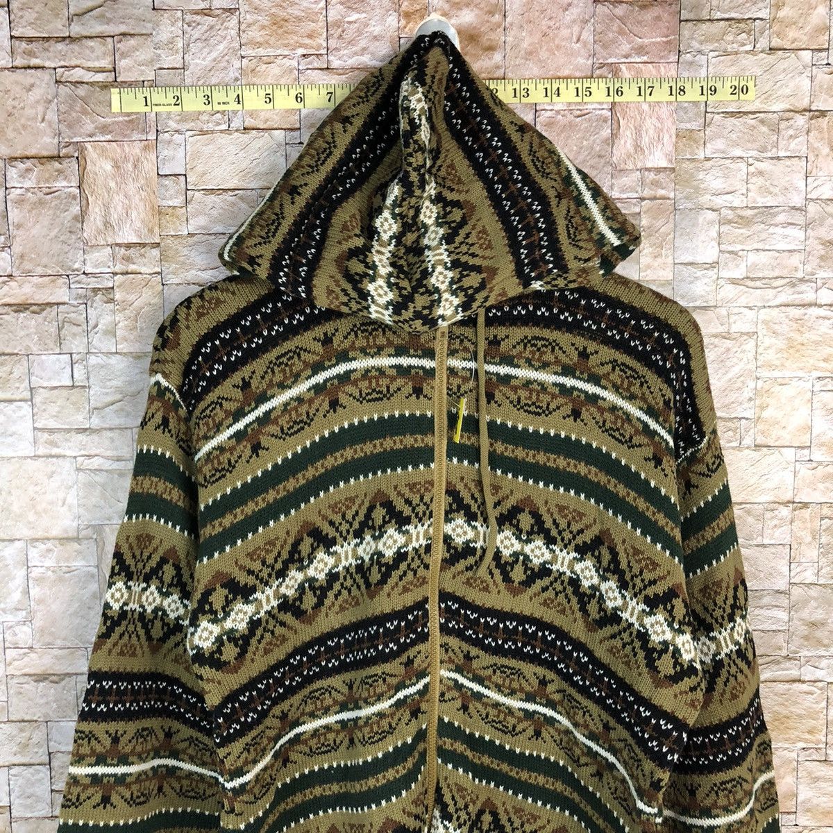 Homespun Knitwear Studio Canal art design Green Hoodie sweater #A427 Size US M / EU 48-50 / 2 - 2 Thumbnail