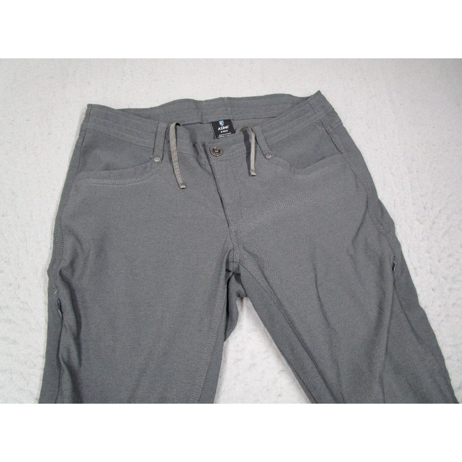 Vintage Kuhl Pants Womens 6 Regular Gray Trekr Hike Drawstring Utility Work 30x30 Size 28" / US 6 / IT 42 - 2 Thumbnail