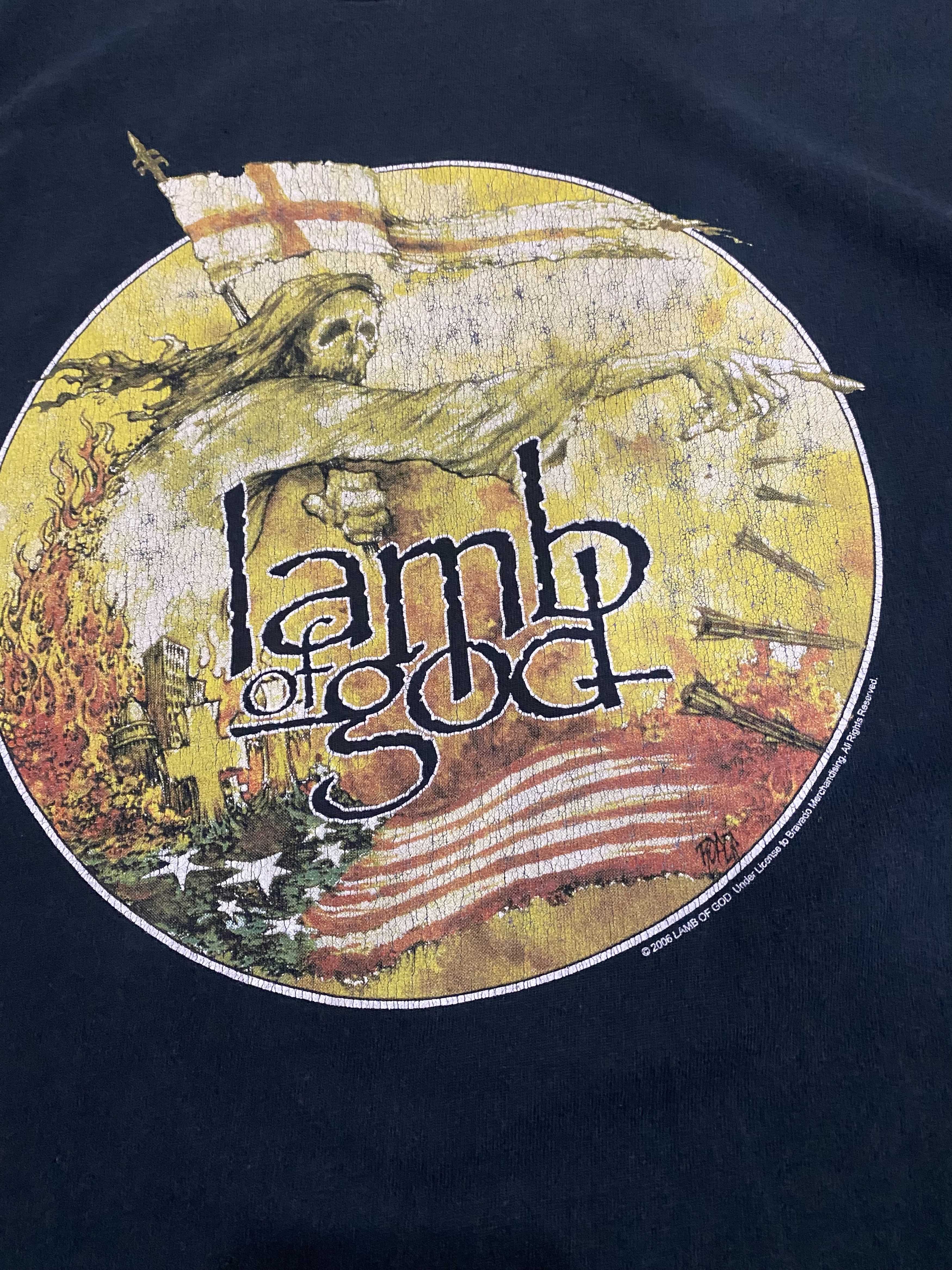 Band Tees Vintage Lamb Of God Havy Metal Black Faded Tshirt Size US L / EU 52-54 / 3 - 3 Thumbnail