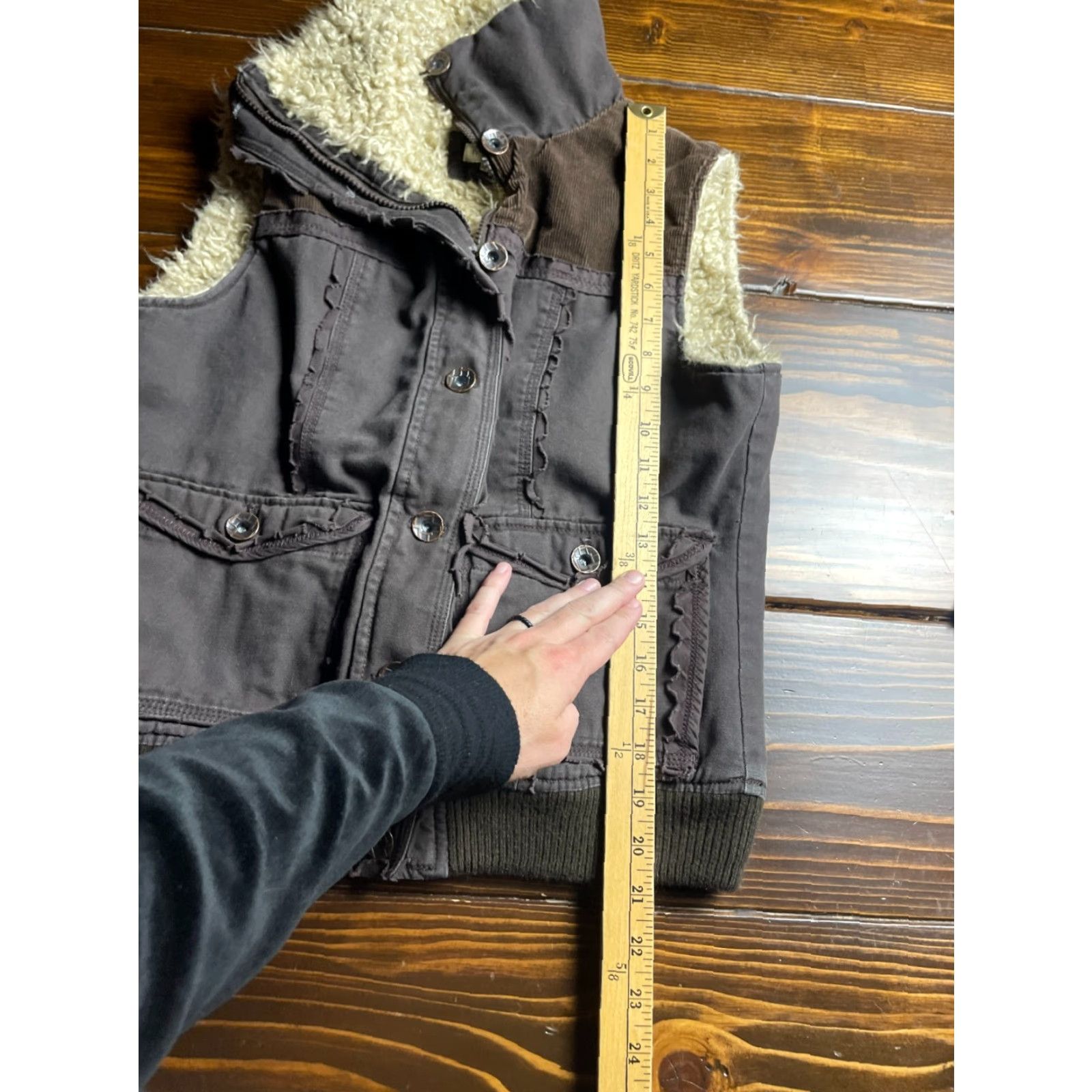Vintage Maurices Jacket Women's Medium Brown Vest Faux Fur - Jacket, Basic Jacket, Casual, Regular Fit, Button Zip Closure, Short, Solid, Velvet? Size M / US 6-8 / IT 42-44 - 7 Thumbnail