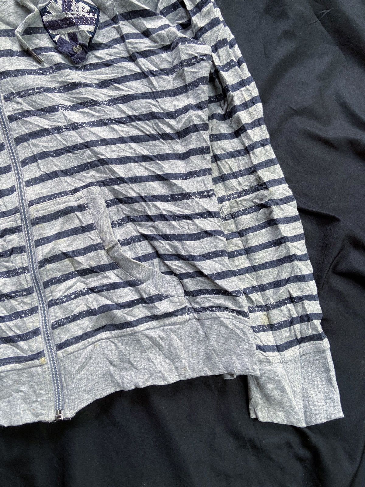 Japanese Brand JEG IN JENNYFER STRIPED ZIP HOODIE Size US S / EU 44-46 / 1 - 4 Thumbnail