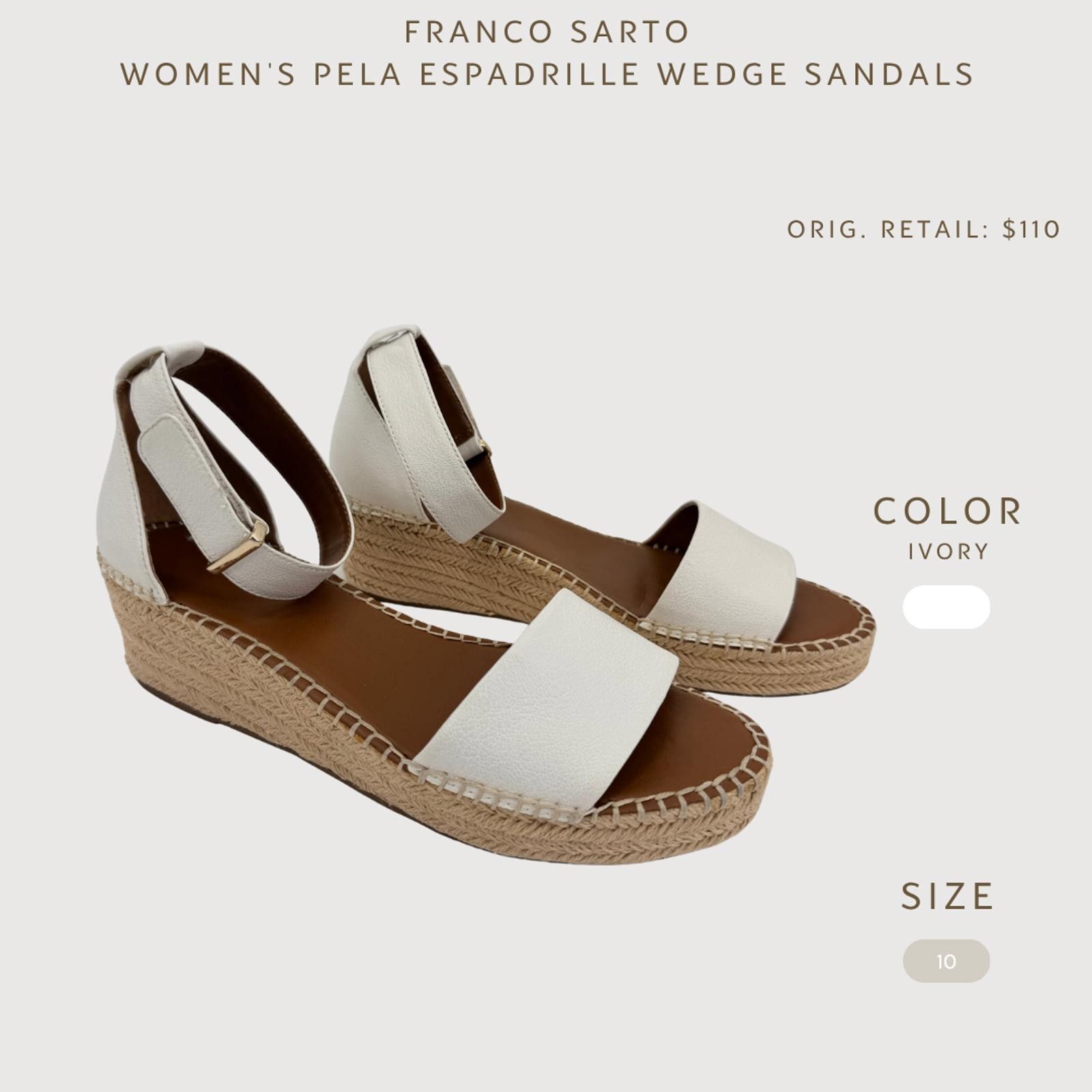 Other Franco Sarto Pela Espadrille Wedge Sandals Ivory 10 Size US 10 / IT 40 - 2 Thumbnail