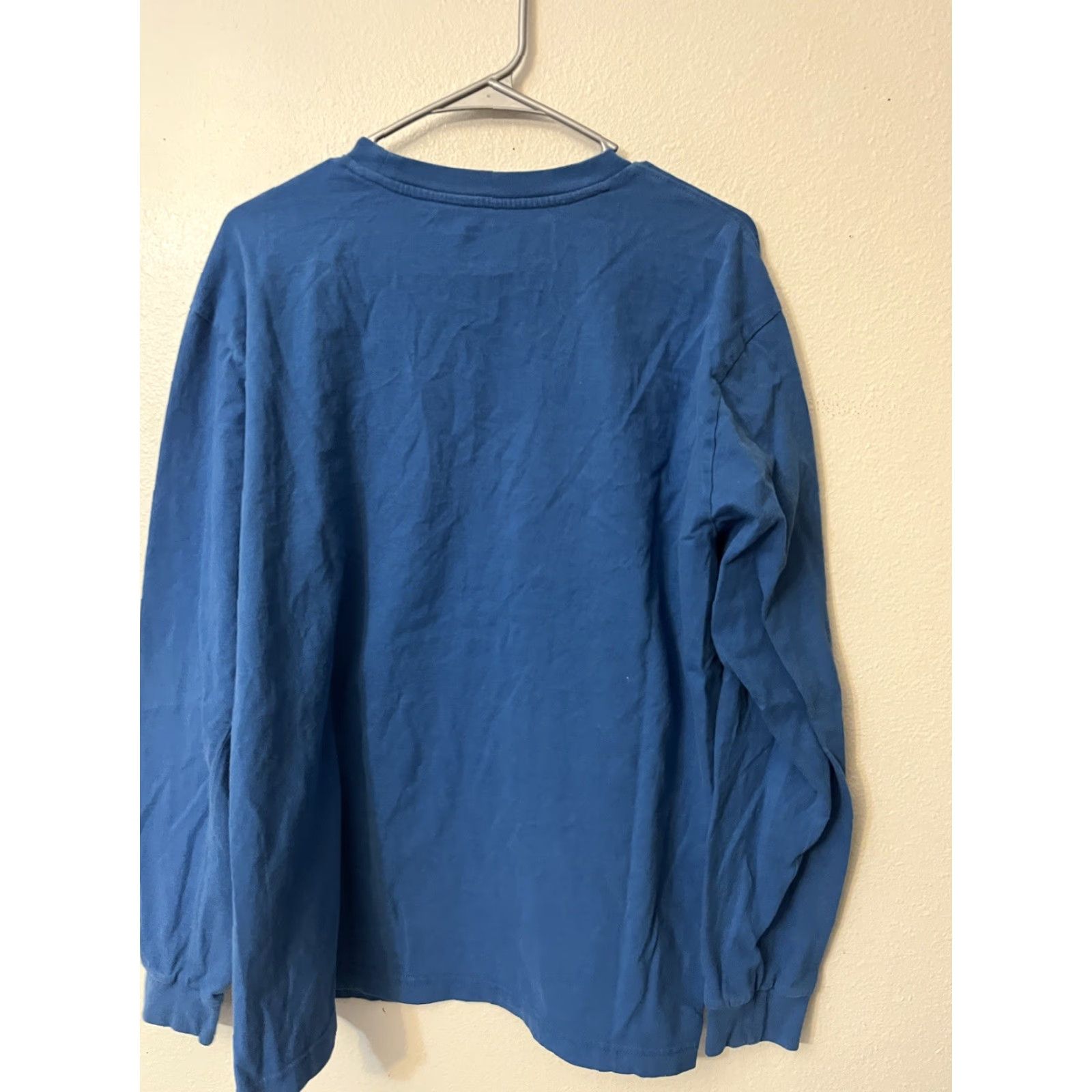 Gap Gap Shirt Mens L Blue Crew Neck Long Sleeve T-Shirt Solid Regular Fit Cotton Knit Size US L / EU 52-54 / 3 - 3 Thumbnail