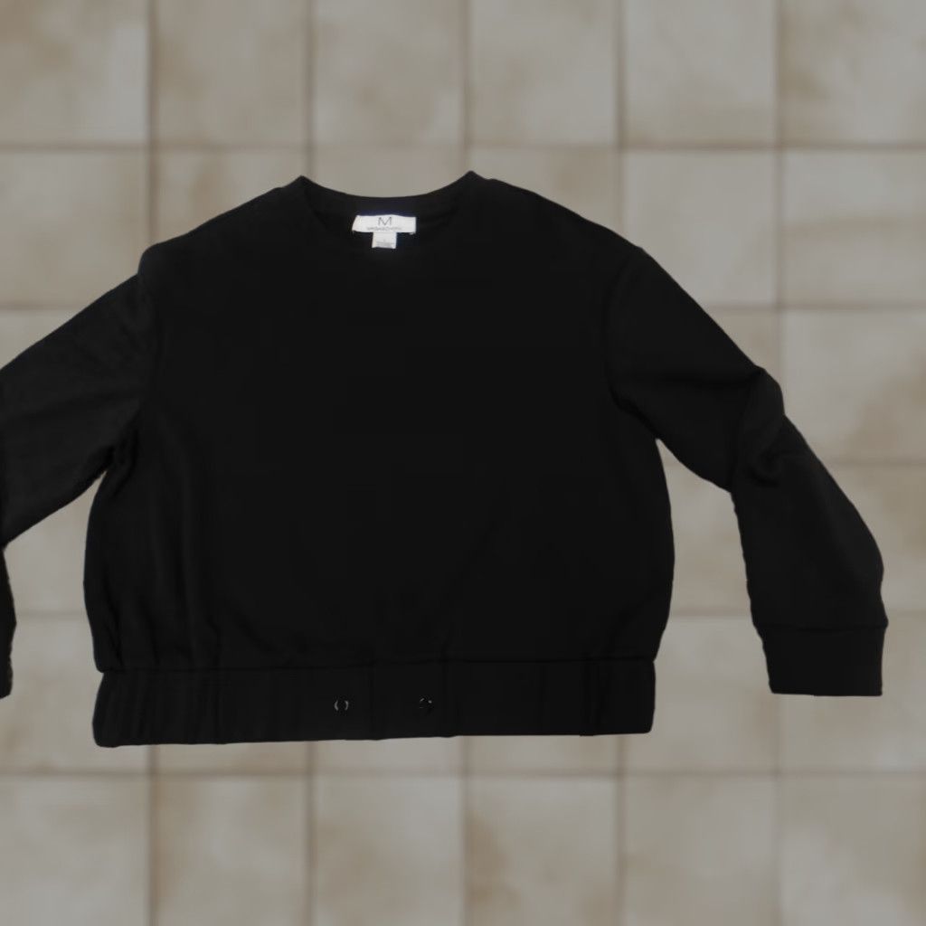 Vintage Magaschoni Womens Sweater Small pullover black solid crew neck long sleeve chunky-knit cotton regular stretch casual winter 90s? Size S / US 4 / IT 40 - 1 Thumbnail