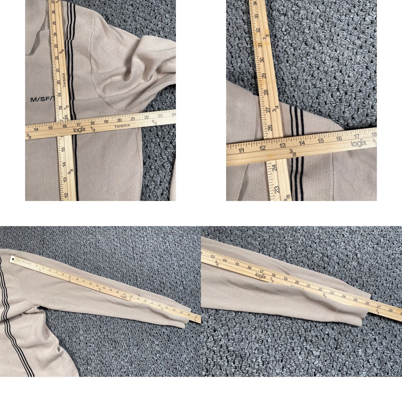 Urban Outfitters VINTAGE Urban Outfitters Men's Cardigan Sweater Adult Medium Beige Striped Knit Fall Winter Size US M / EU 48-50 / 2 - 8 Thumbnail