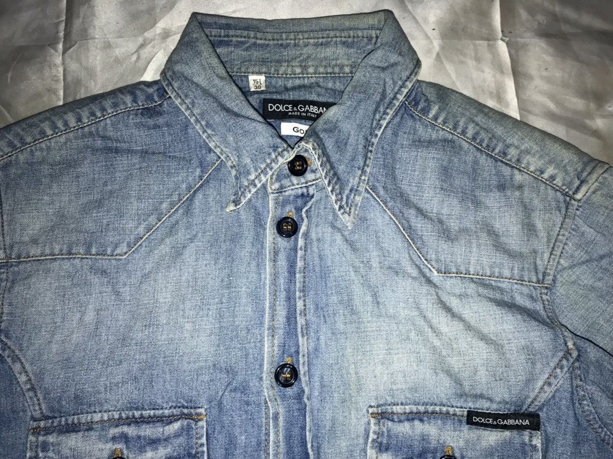 Dolce & Gabbana Dolce & Gabbana Denim Shirt Size M / US 6-8 / IT 42-44 - 2 Thumbnail