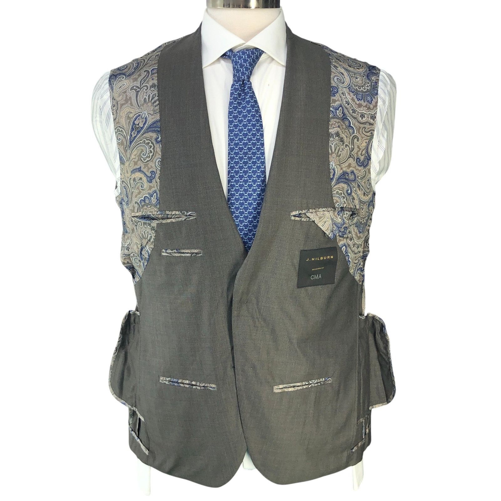 J.Hilburn J Hilburn 40S Sport Coat Blazer Revenge Super 150s Gray $976 Size 40S - 14 Thumbnail