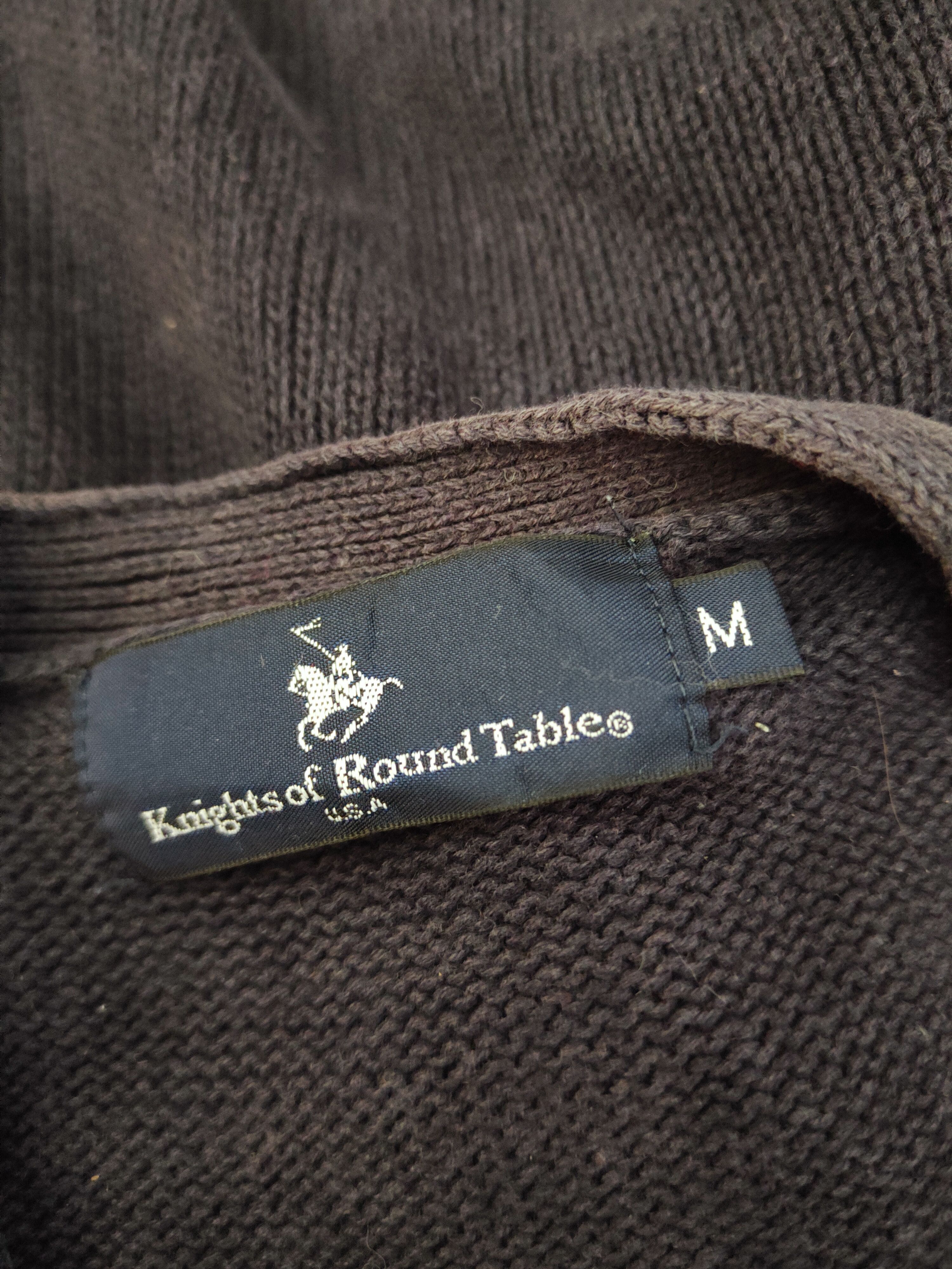 Homespun Knitwear × Vintage COOL💥Knights of Round Tables Navy Faded Knitwear Cardigan Size US M / EU 48-50 / 2 - 12 Thumbnail