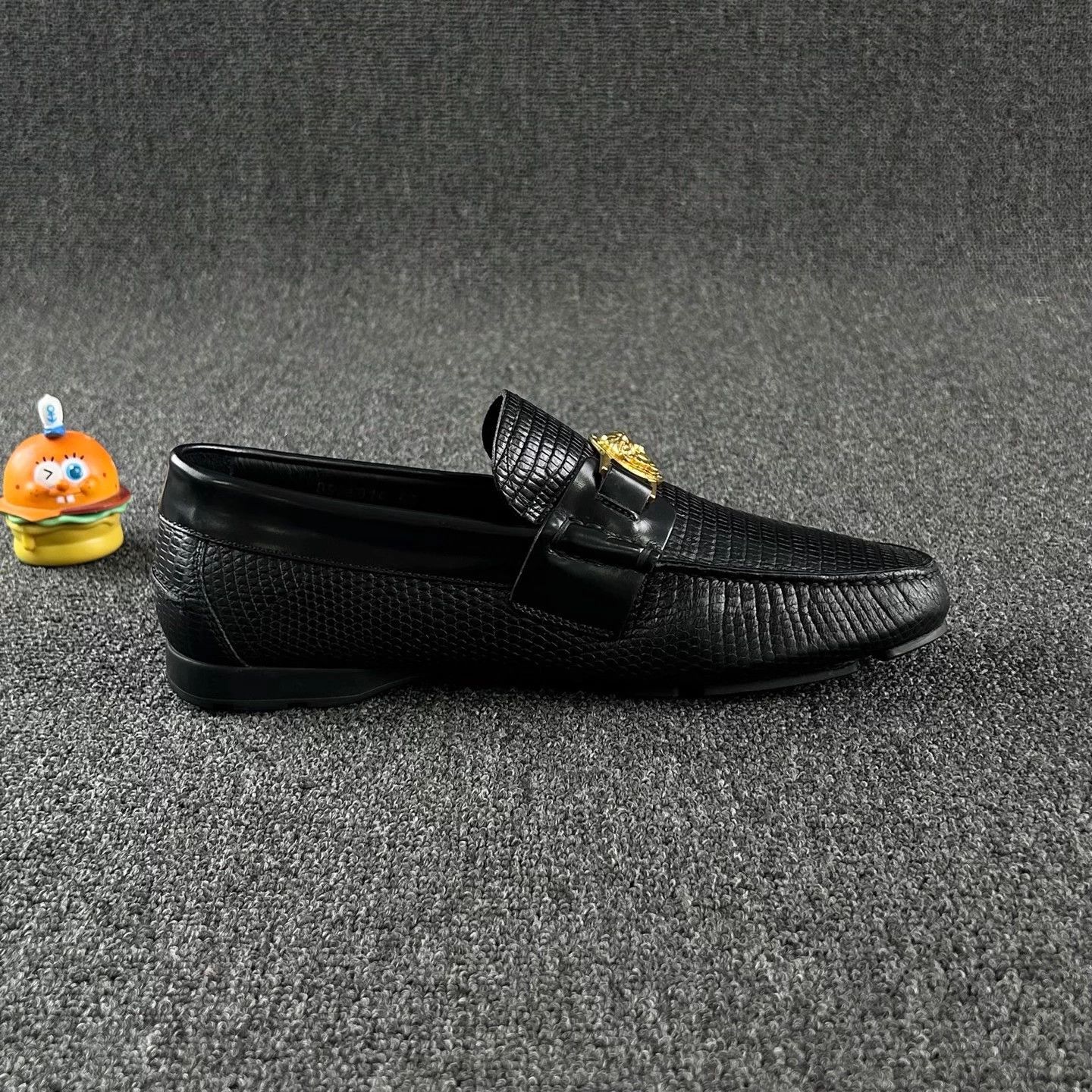 Versace Versace Black Croc-Ostrich Leather 40 EU Size US 7 / EU 40 - 4 Thumbnail