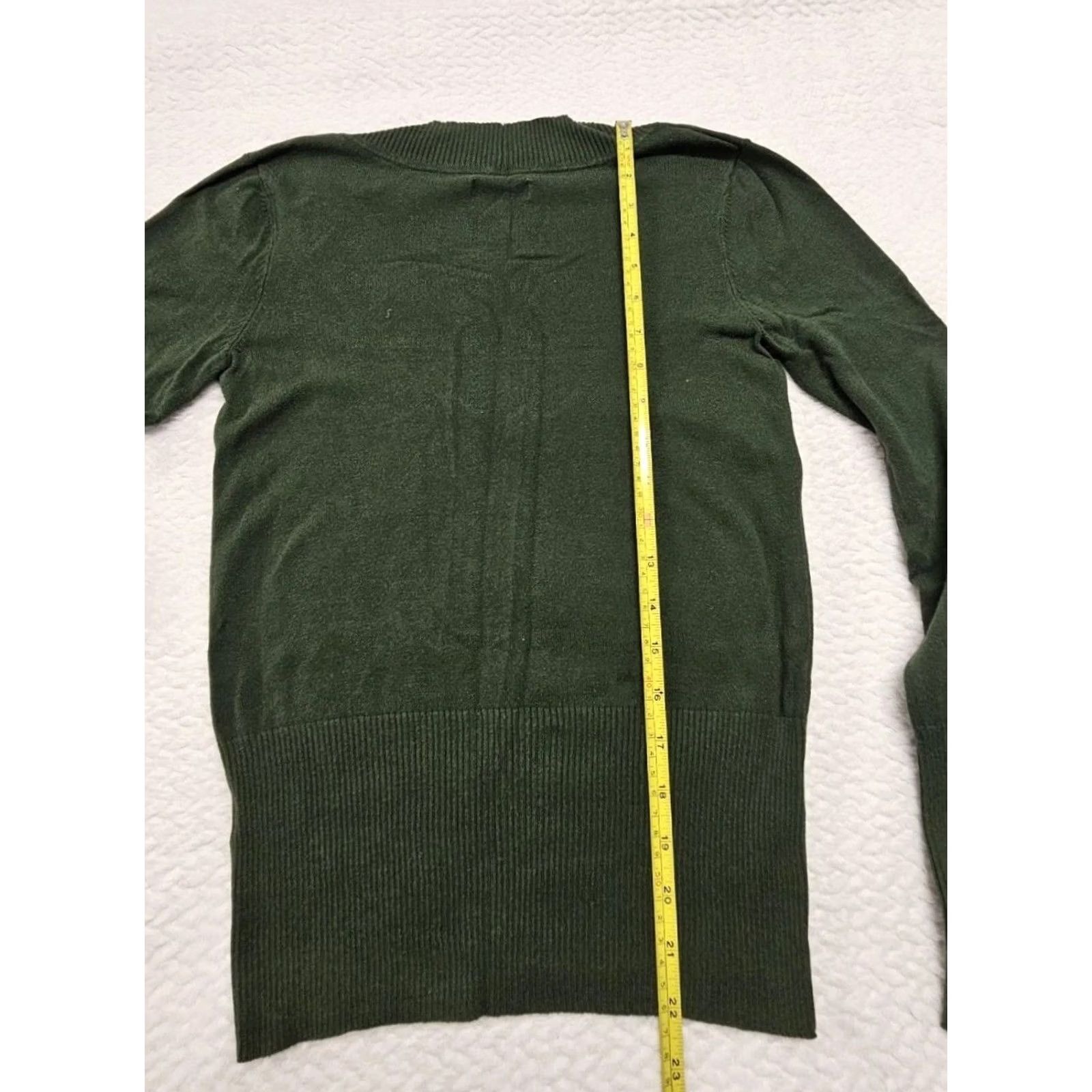 Vintage SO Minimalist Forest Green Women’s Sweater M V-Neck Pullover Knit Shirt Womens Size M / US 6-8 / IT 42-44 - 4 Thumbnail
