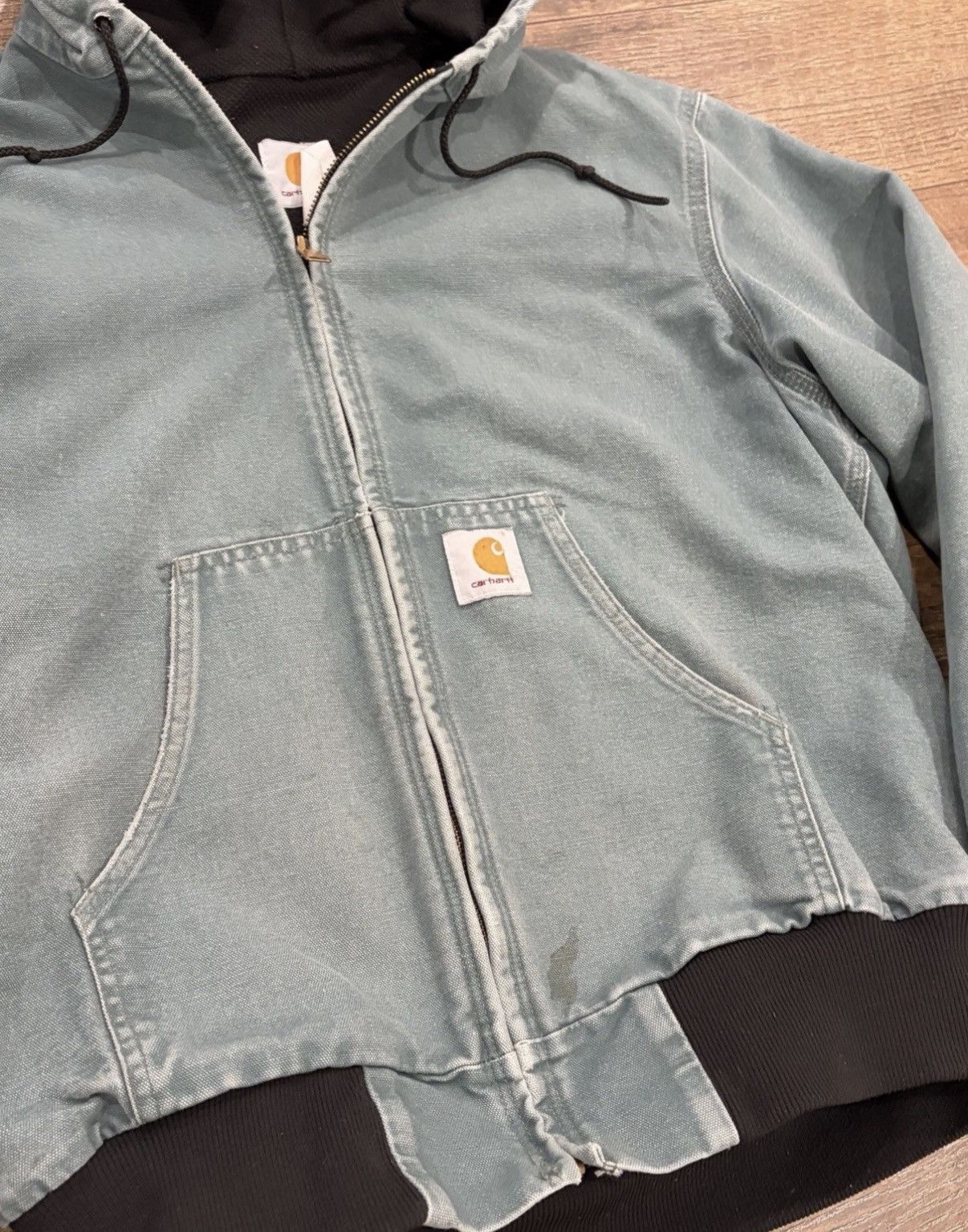 Carhartt Vintage 90s Carhartt Active Jacket Seafoam Green Medium Size US M / EU 48-50 / 2 - 6 Thumbnail