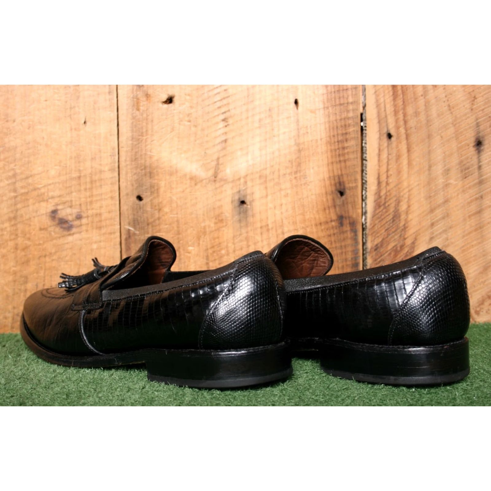 Allen Edmonds ALLEN EDMONDS Clayton Black Lizard Skin Loafers Sz. 11B (Missing Tassel) Dress Slip On Men Leather Upper B Shoes Size US 11 / EU 44 - 3 Thumbnail