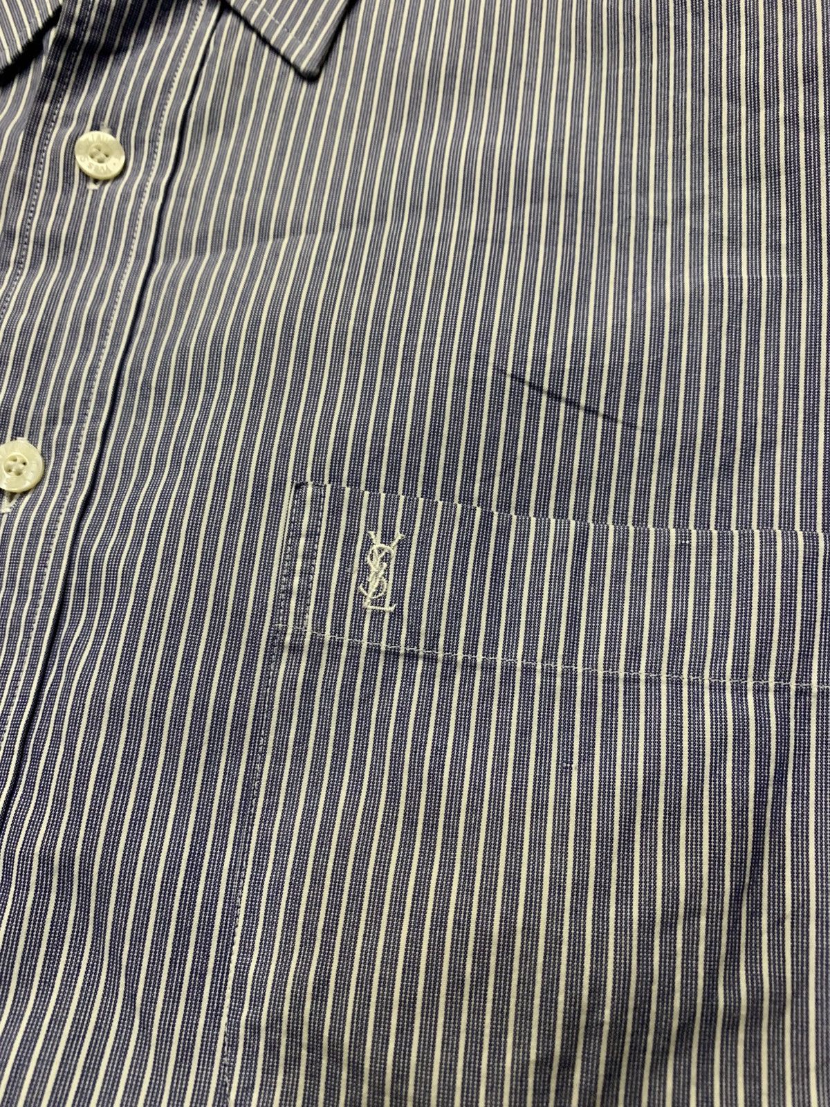 Yves Saint Laurent 🐍 Vintage Yves Saint Laurent - Striped Button Ups Shirt Size US L / EU 52-54 / 3 - 3 Thumbnail