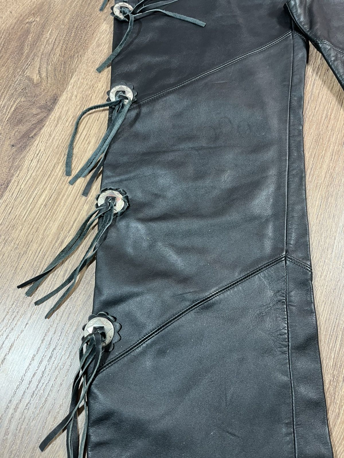 Vintage Vintage Leather Moto Bikers Chaps IXS Rare Size US 34 / EU 50 - 8 Thumbnail