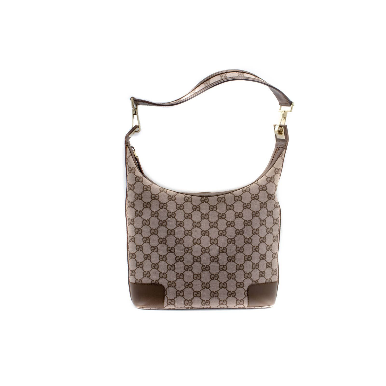 image of Gucci Monogram Hobo Bag in Brown, Women's