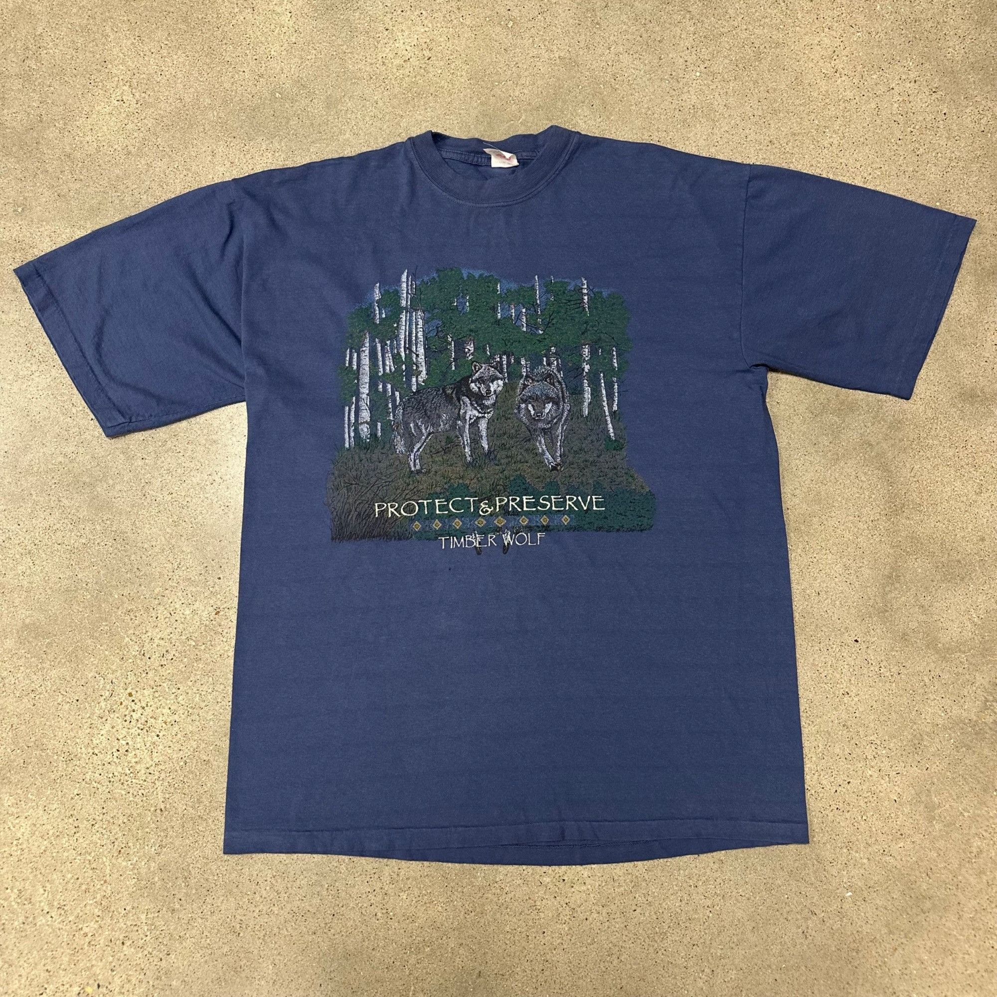 Vintage Vintage Environmentalist Protect & Preserve Timber Wolf Anim Size US XL / EU 56 / 4 - 1 Thumbnail