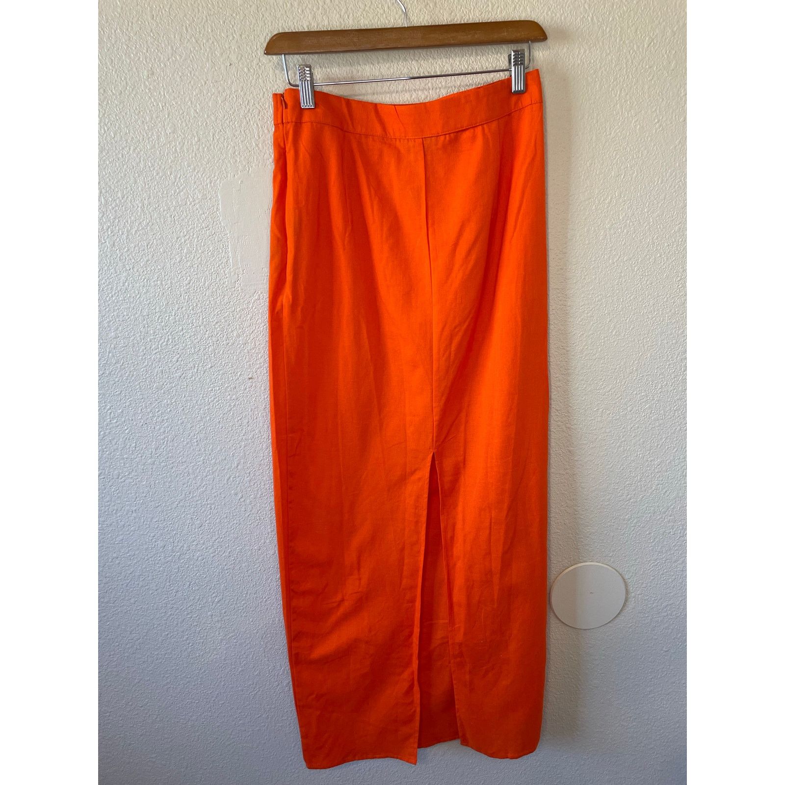 PrettyLittleThing PrettyLittleThings Orange Fitted High Waisted Back Slit 8 Size 30" / US 8 / IT 44 - 2 Thumbnail