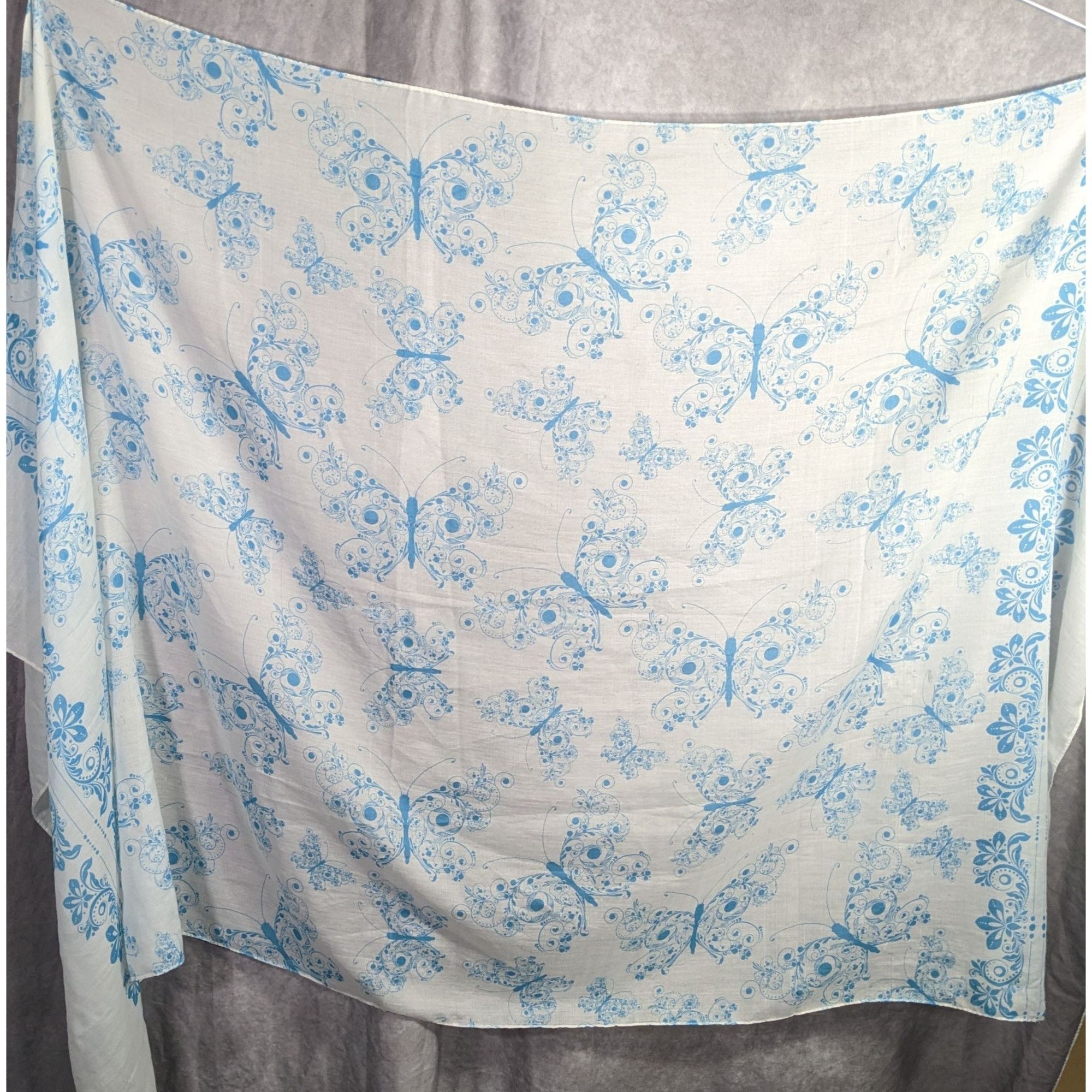 Other Bohemian Whimsical Blue Butterfly Print Lightweight Scarf Wr Size ONE SIZE - 6 Thumbnail