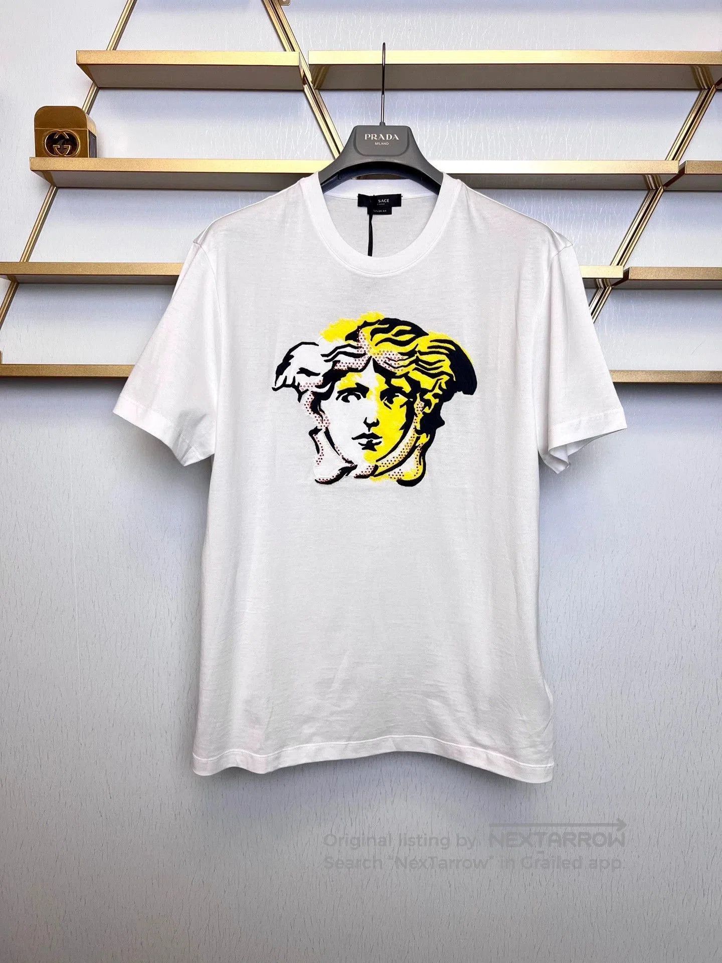 Versace VERSACE Men's White Medusa Embroidered T-shirt. Size US M / EU 48-50 / 2 - 1 Thumbnail