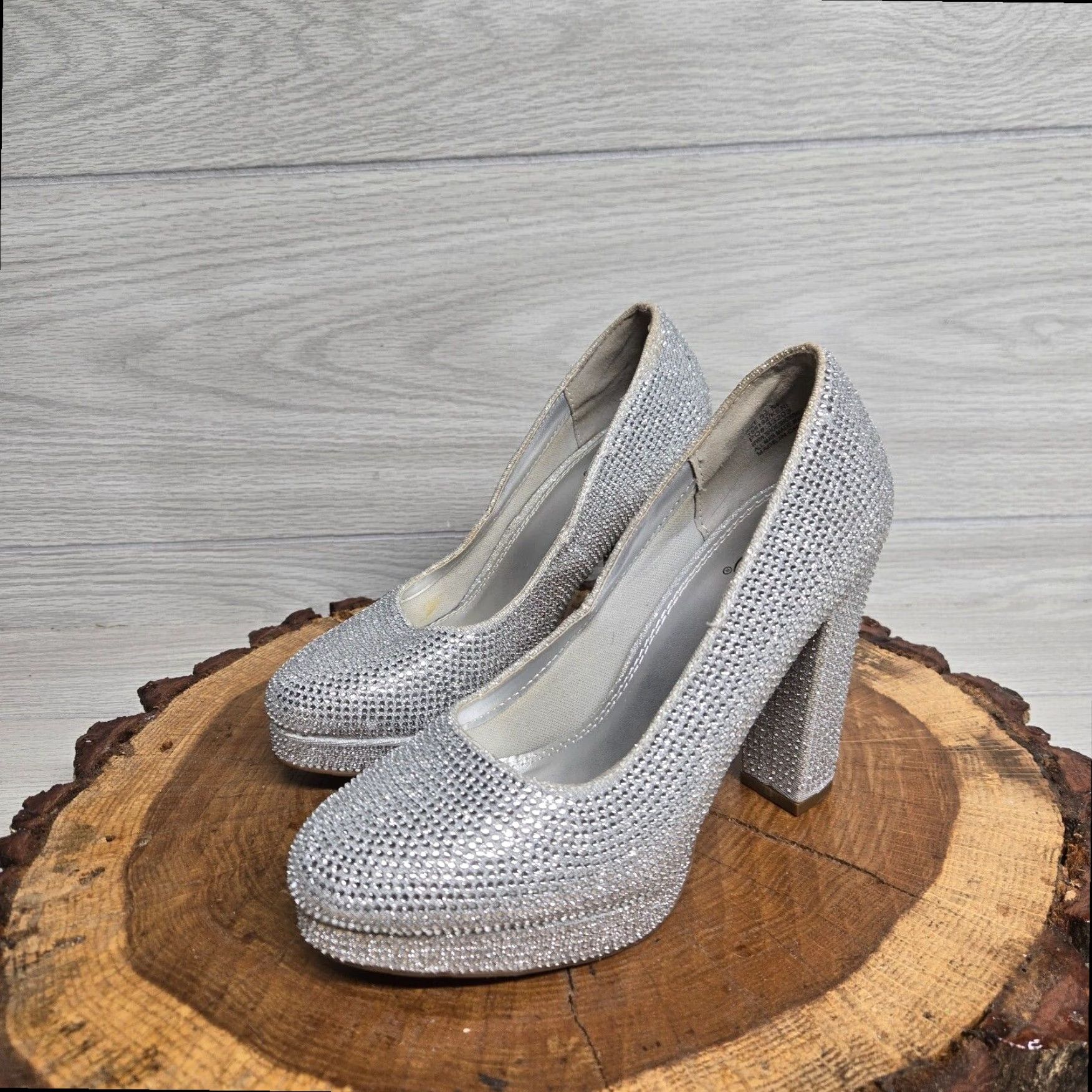 Vintage VINTAGE Speed Limit 98 Silver Rhinestone Heel Adult Women's Size 5.5 Size US 6 / IT 36 - 2 Thumbnail