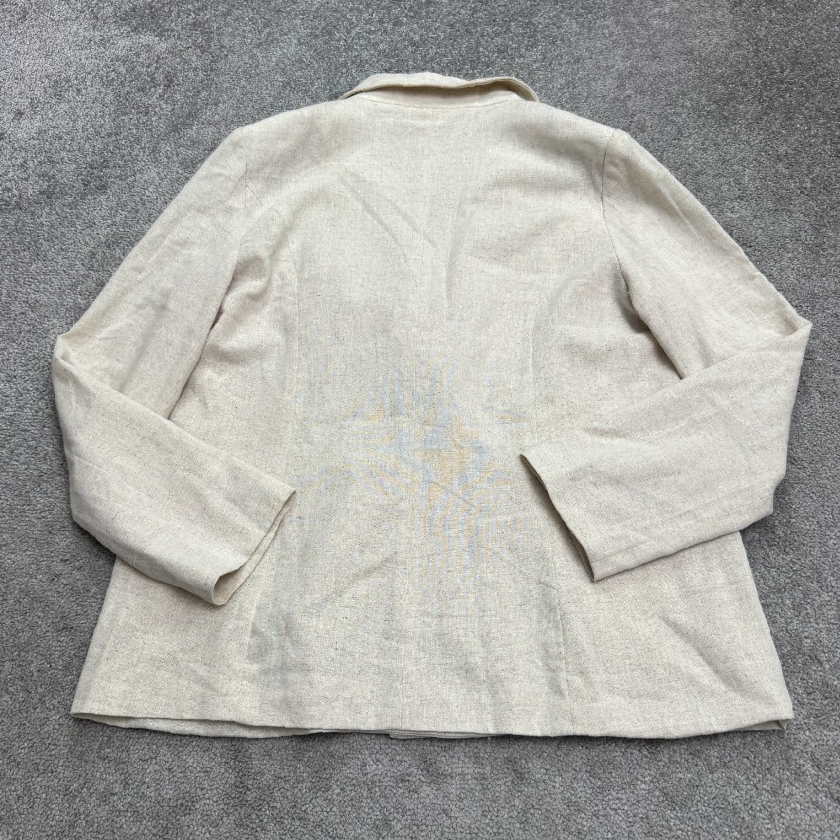 Vintage Gilli Blazer Jacket Womens Small Linen Beige Cream Double Breasted Size S / US 4 / IT 40 - 2 Thumbnail