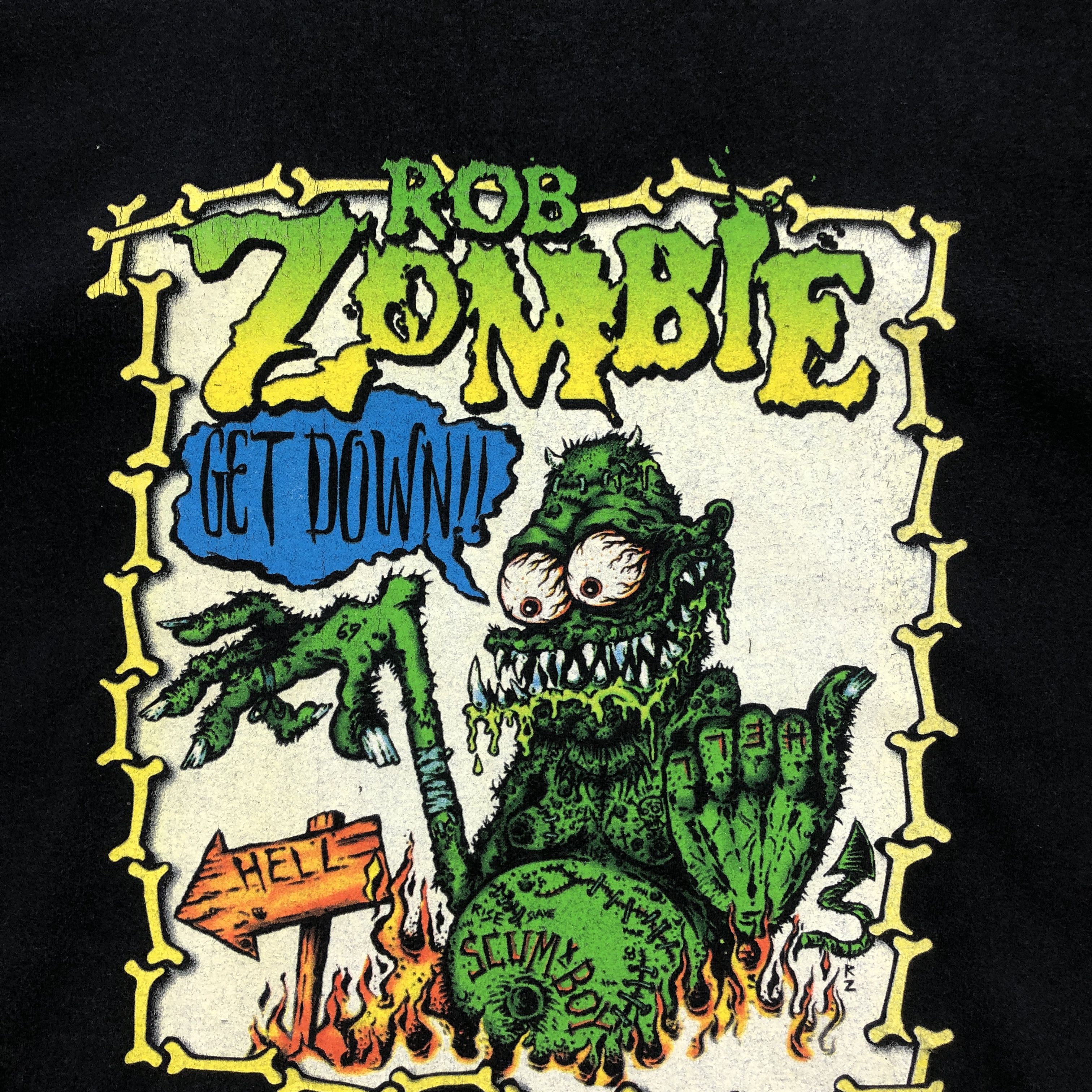Band Tees Vintage Y2K Rob Zombie T Shirt Get Down Hell Scum X Boy Tee Size US L / EU 52-54 / 3 - 5 Thumbnail